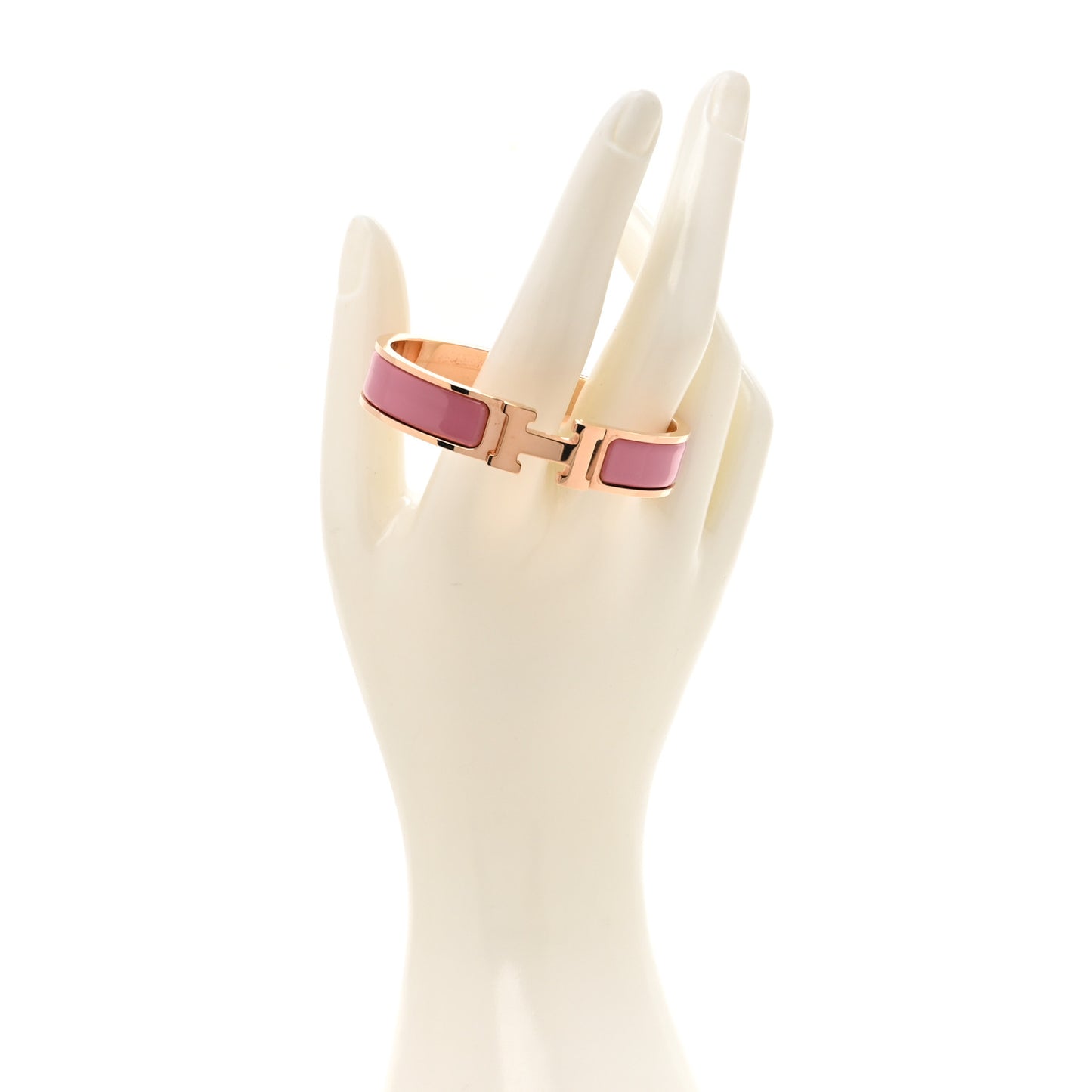 Enamel Narrow Clic Clac H Bracelet PM Rose Patch
