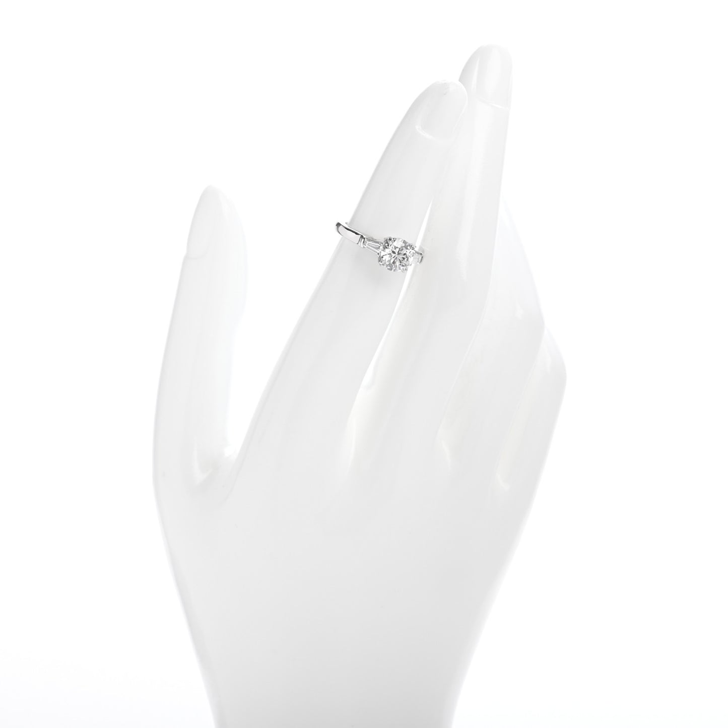 Platinum Diamond 1.13ct Brilliant Cut Tapered Baguette Engagement Ring 47 4