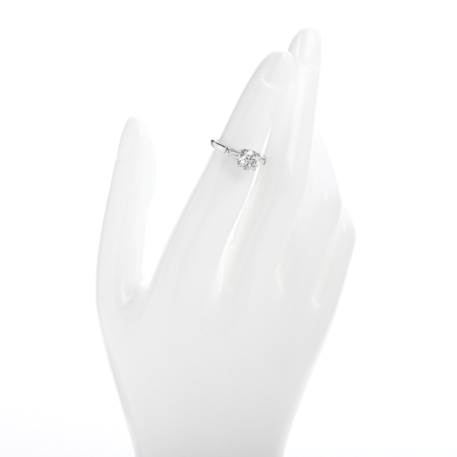 Harry Winston Platinum Diamond 1.13ct Brilliant Cut Tapered Baguette Engagement Ring 47 4 2 of 6