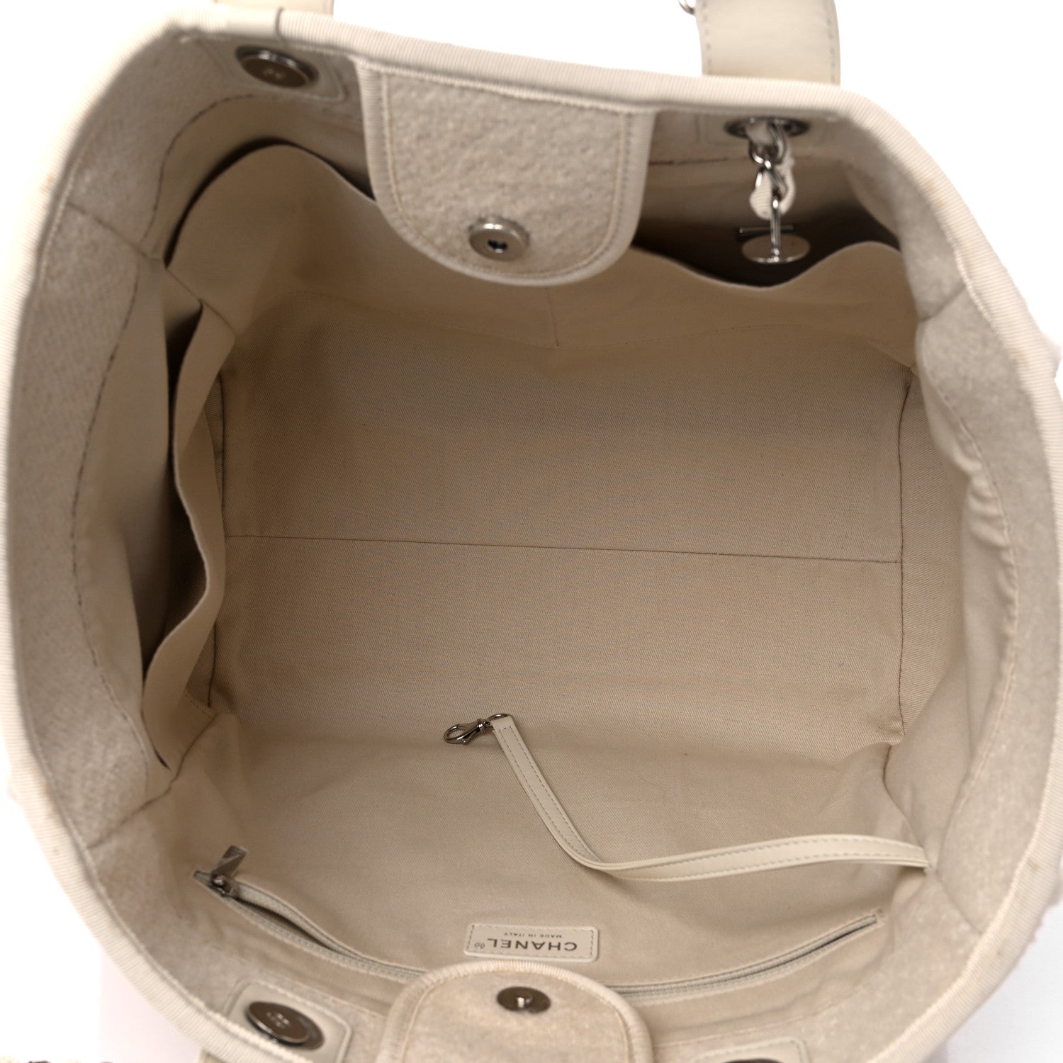 Chanel Wool Deauville Medium Tote Beige 4 of 11