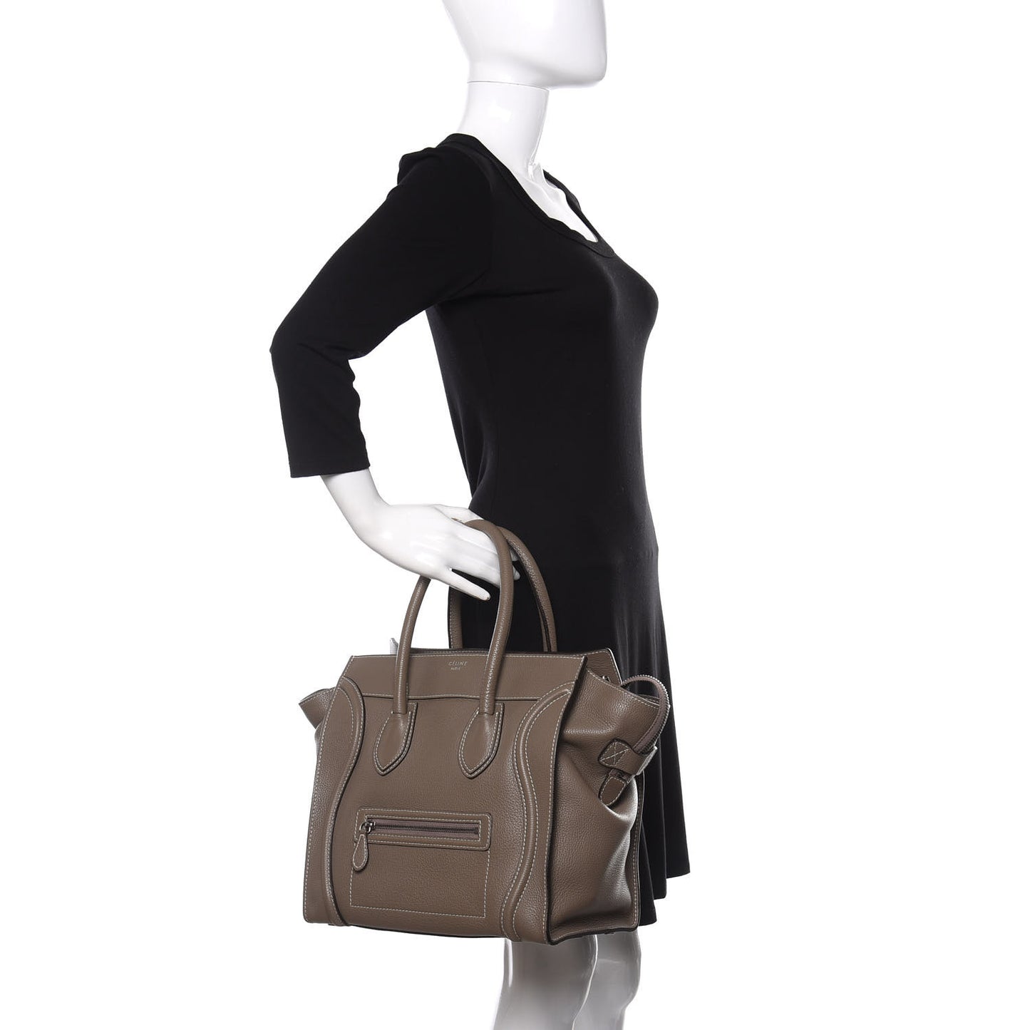 Drummed Calfskin Mini Luggage Souris