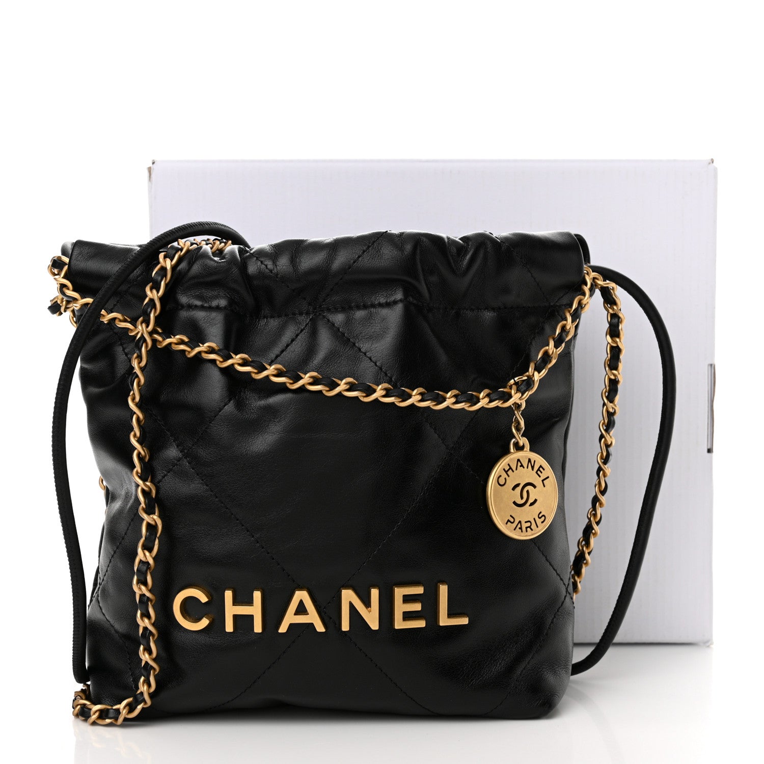 Chanel Shiny Calfskin Quilted Mini Chanel 22 Black 11 of 11