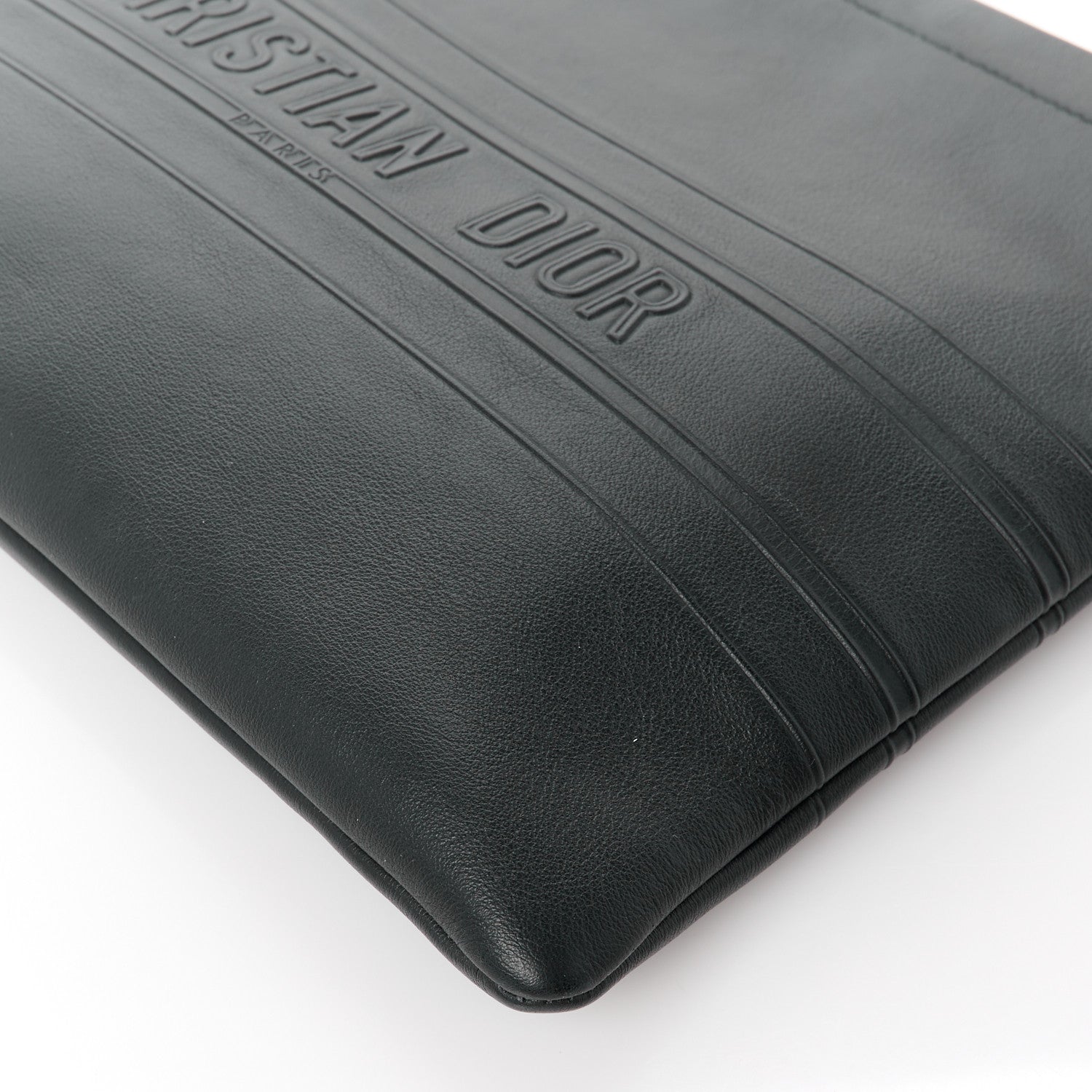 Christian Dior Calfskin Medium Diordouble Zip Pouch Black 10 of 10