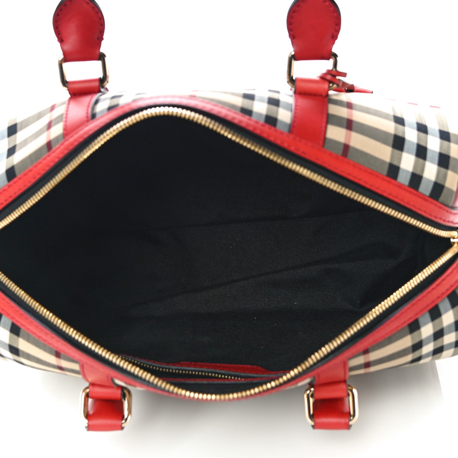 Burberry Horseferry Check Medium Alchester Bowling Bag Red 5 of 10