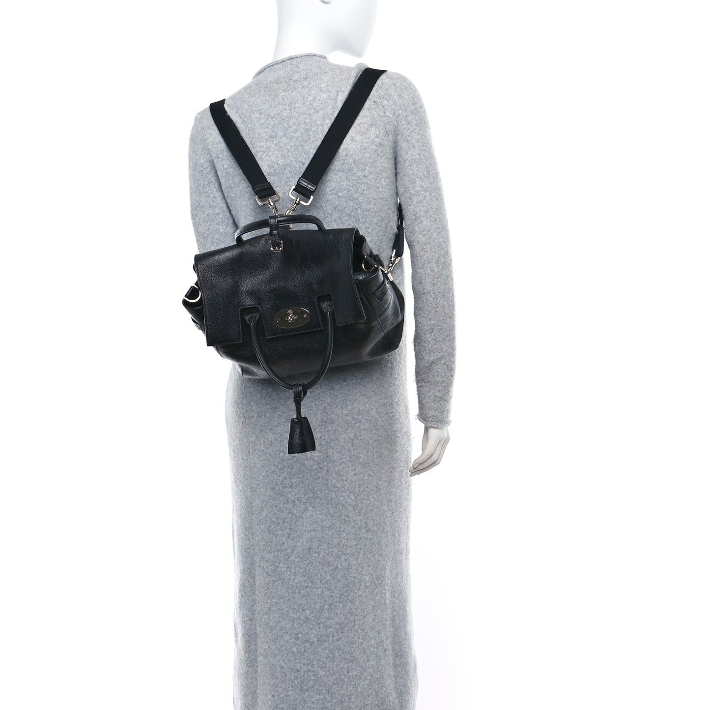 Natural Leather Cara Delevingne Convertible Satchel Black