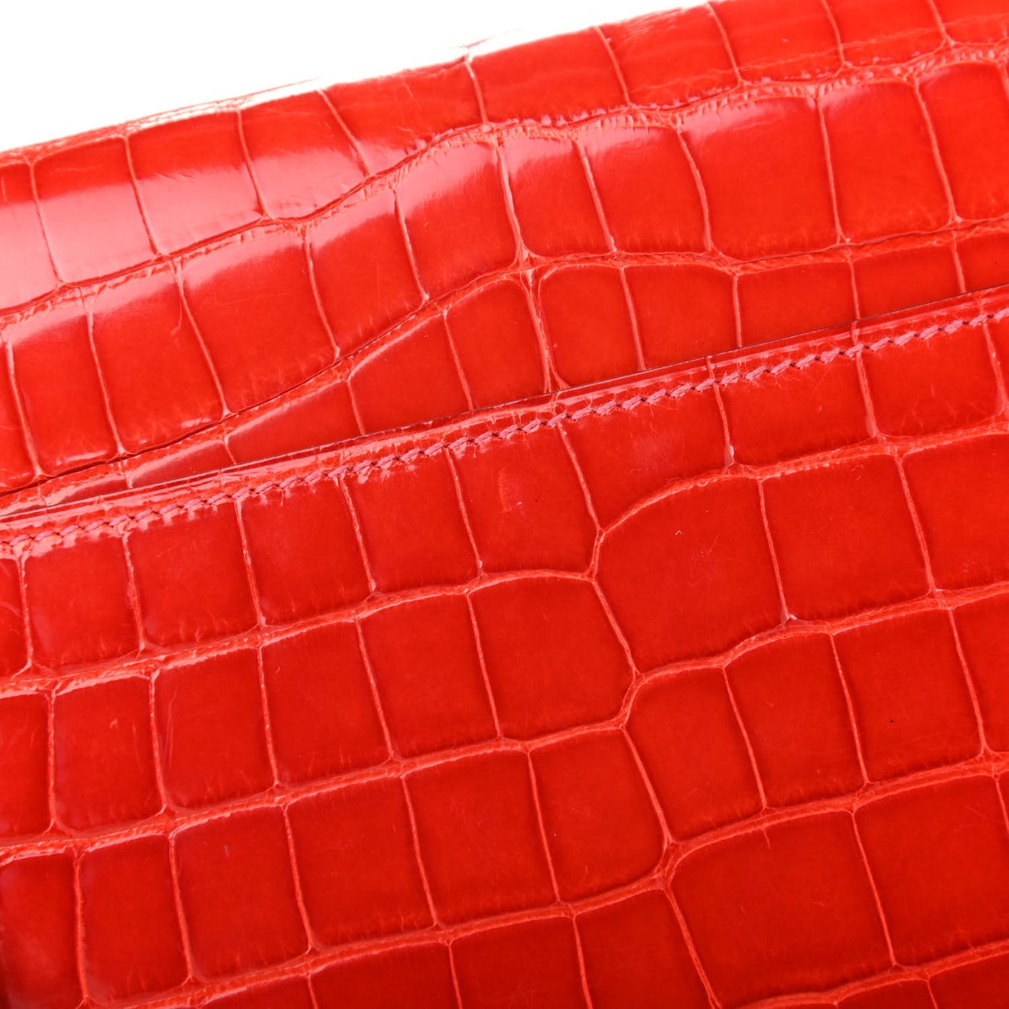 Shiny Alligator Constance Long Wallet Geranium