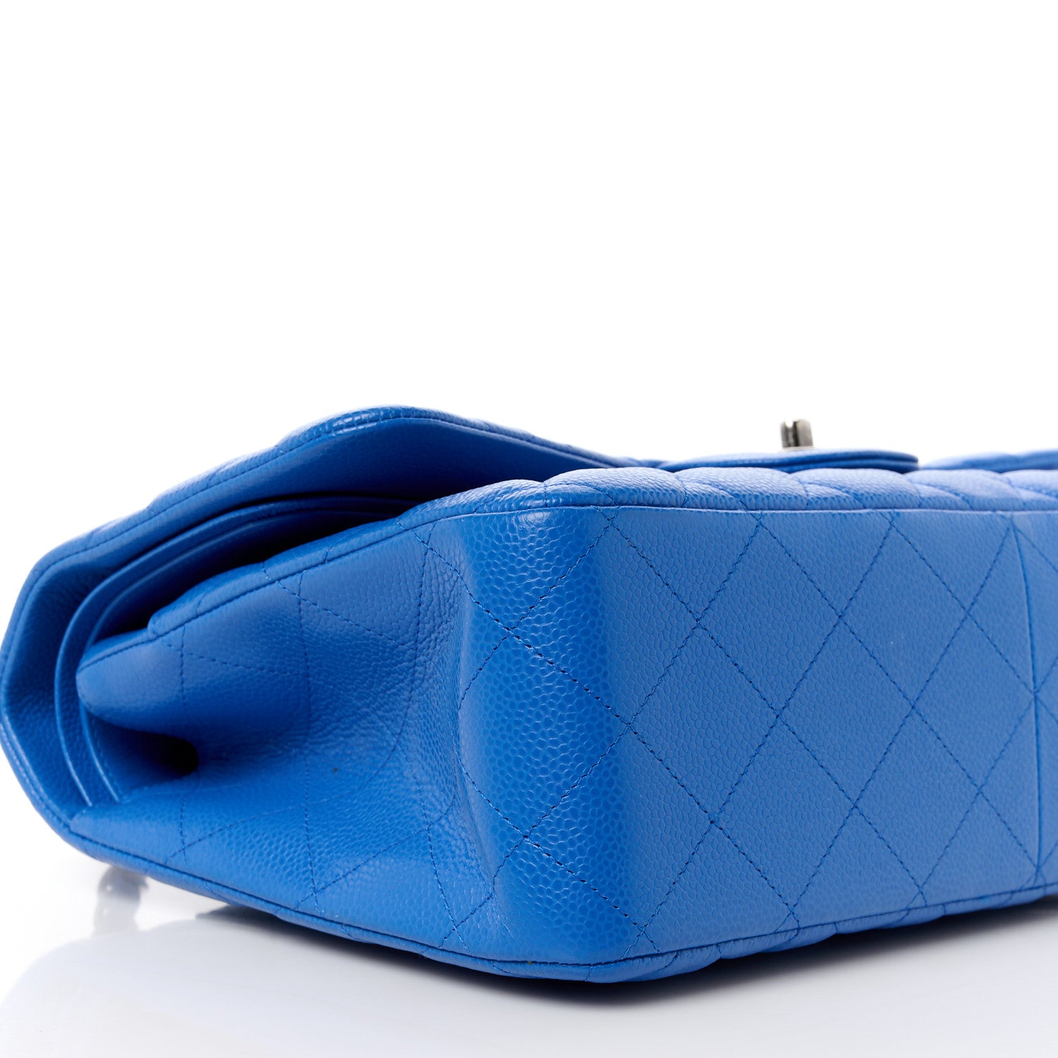 Chanel Caviar Quilted Jumbo Double Flap Bright Blue 10 of 11