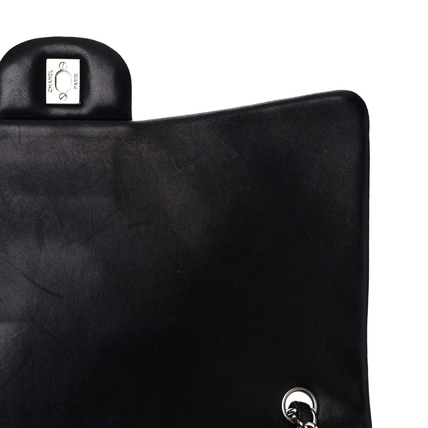 Lambskin Quilted Maxi Double Flap Black