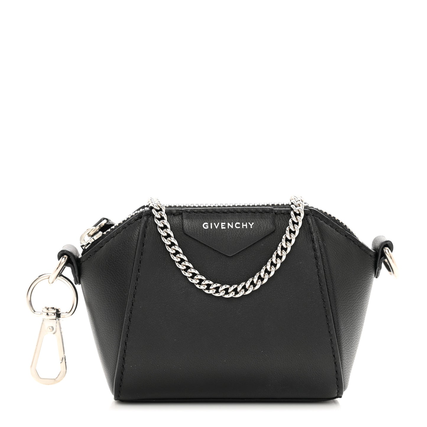 Lambskin Baby Antigona with Chain Black