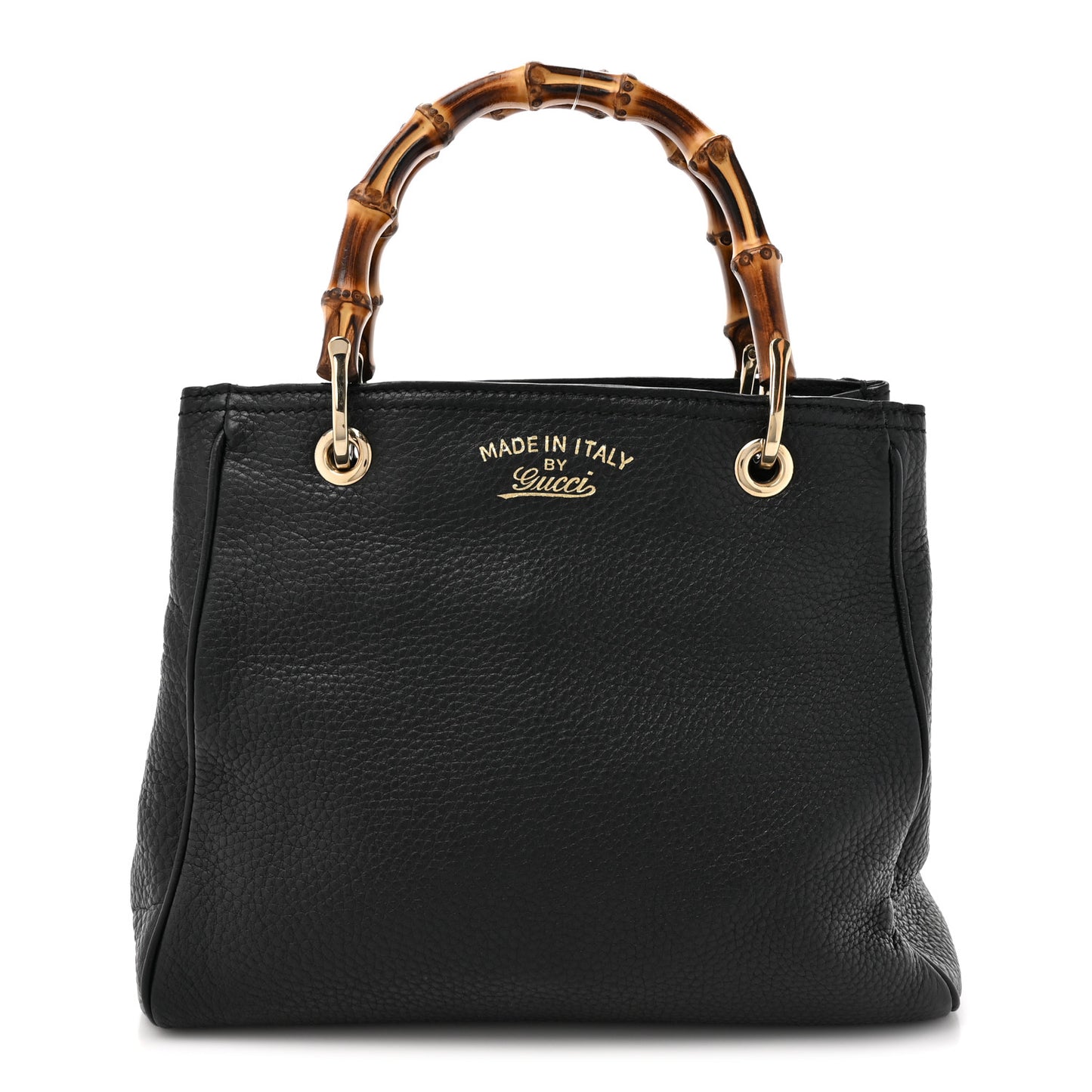 Cellarius Calfskin Mini Bamboo Shopper Tote Black