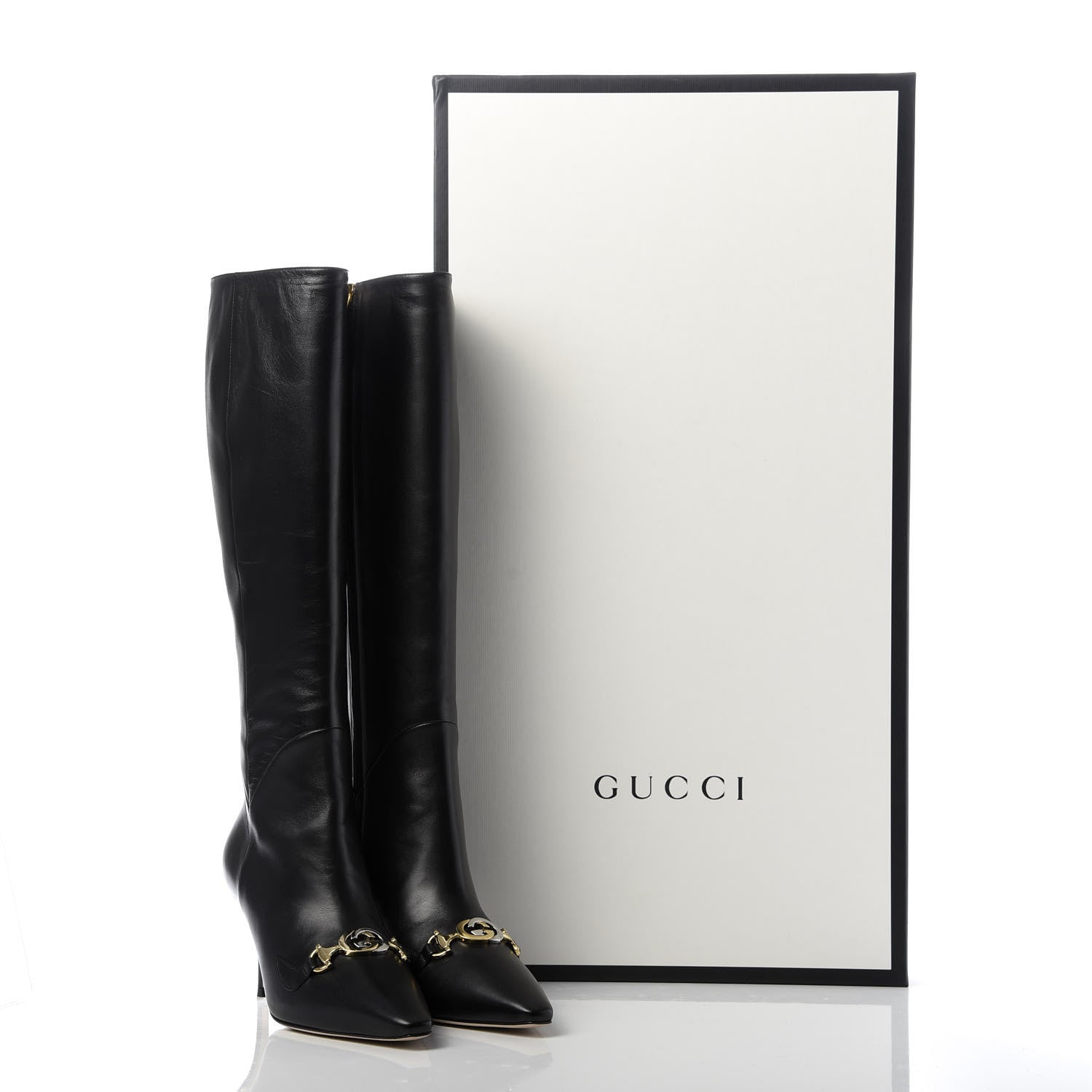 Gucci Calfskin Zumi Knee High Boots 37 Black 9 of 9