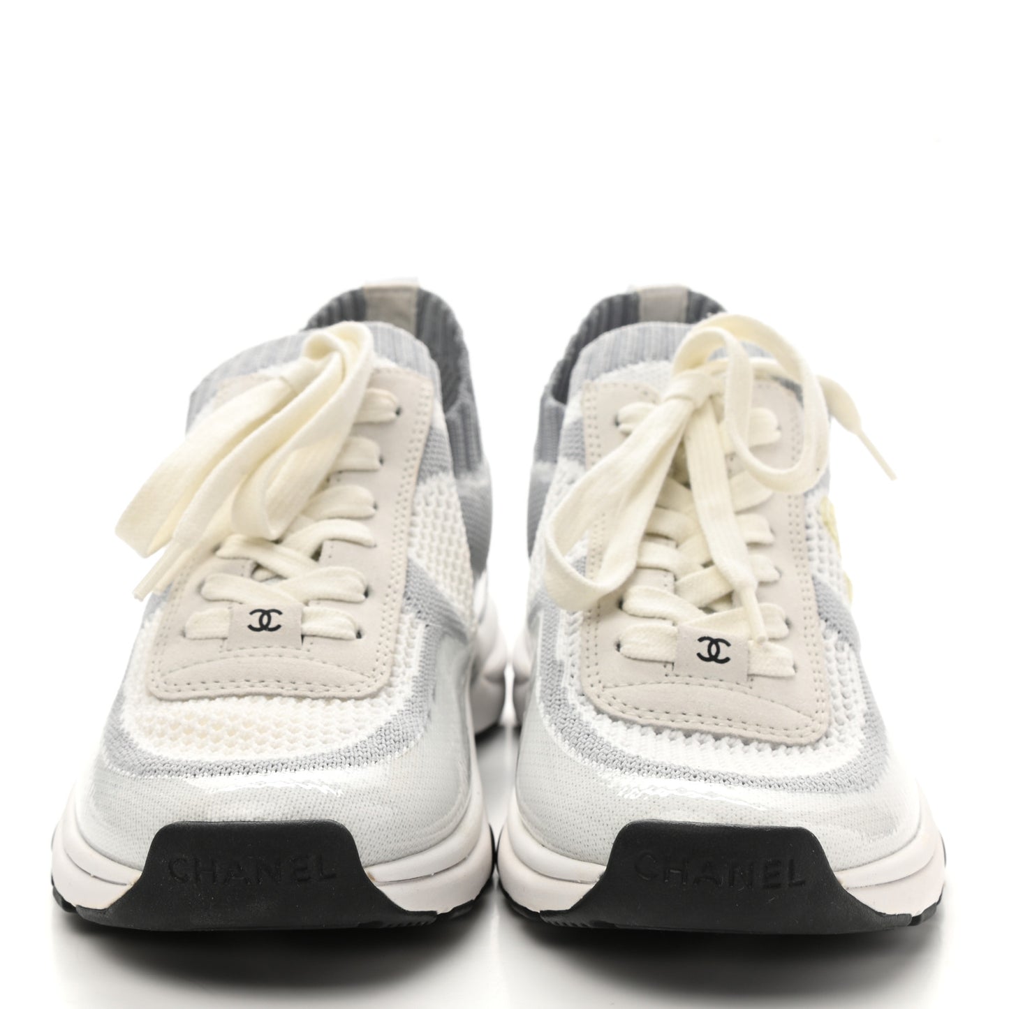 Mesh Fabric Womens CC Sneakers 36.5 White Grey