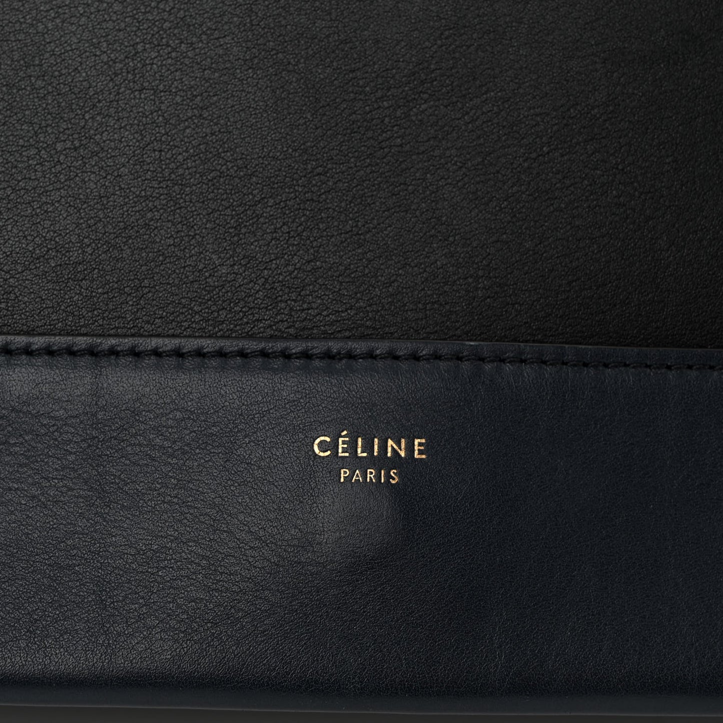 Shiny Smooth Calfskin Medium Frame Shoulder Bag Black Navy
