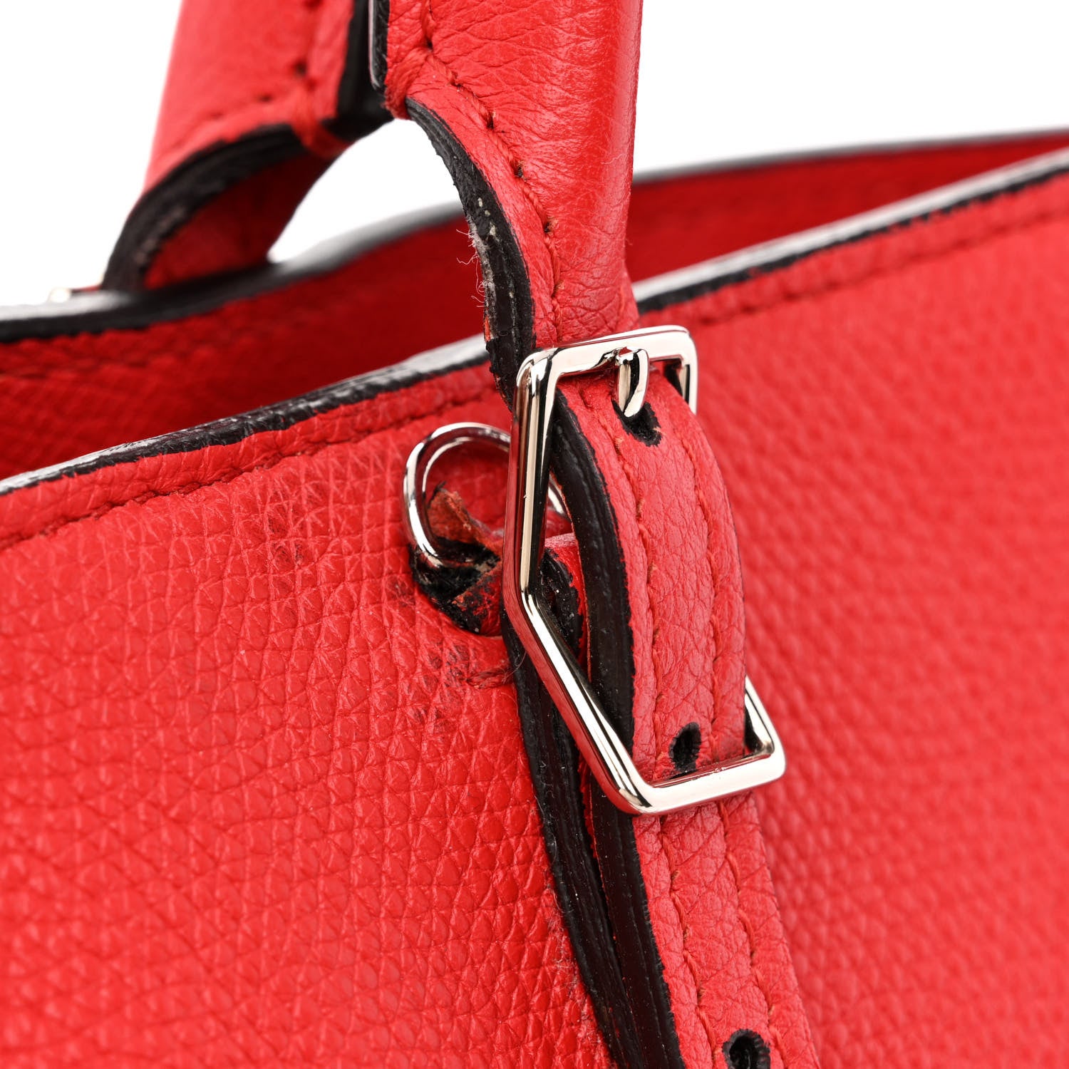 Balenciaga Grained Calfskin Plate Hardware Papier A6 Zip Around Tote Rouge Houx 18 of 18