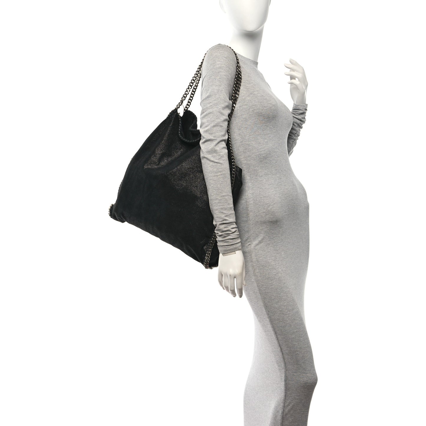 Shaggy Deer Falabella Fold Over Tote Black