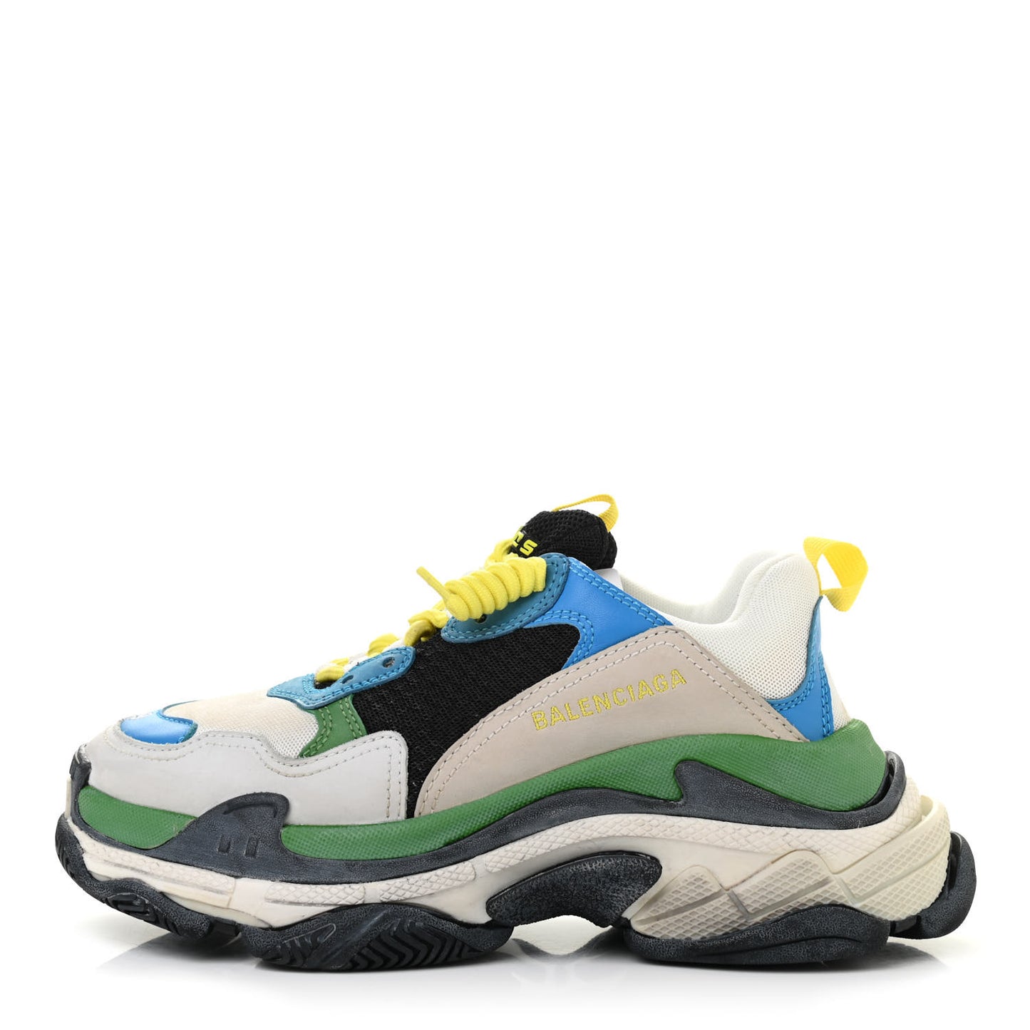 Fabric Mesh Nappa Mens Triple S Sneakers 39 Bleu White Vert Jaune