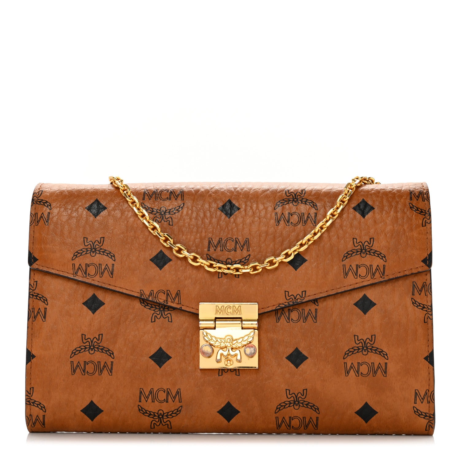 MCM Visetos Millie Wallet On Chain Cognac 1 of 14