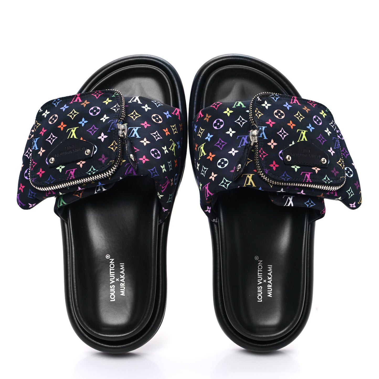 LV X TM Monogram Multicolor Pool Pillow Flat Comfort Mule 38 Black