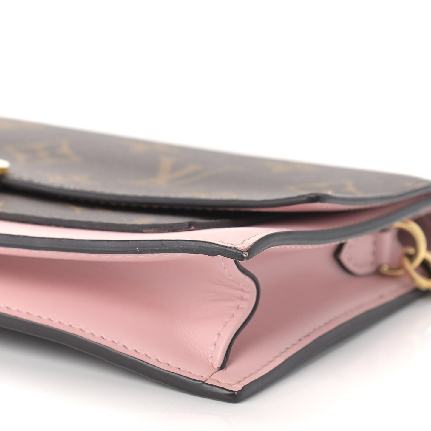 Monogram Flore Chain Wallet Rose Ballerine
