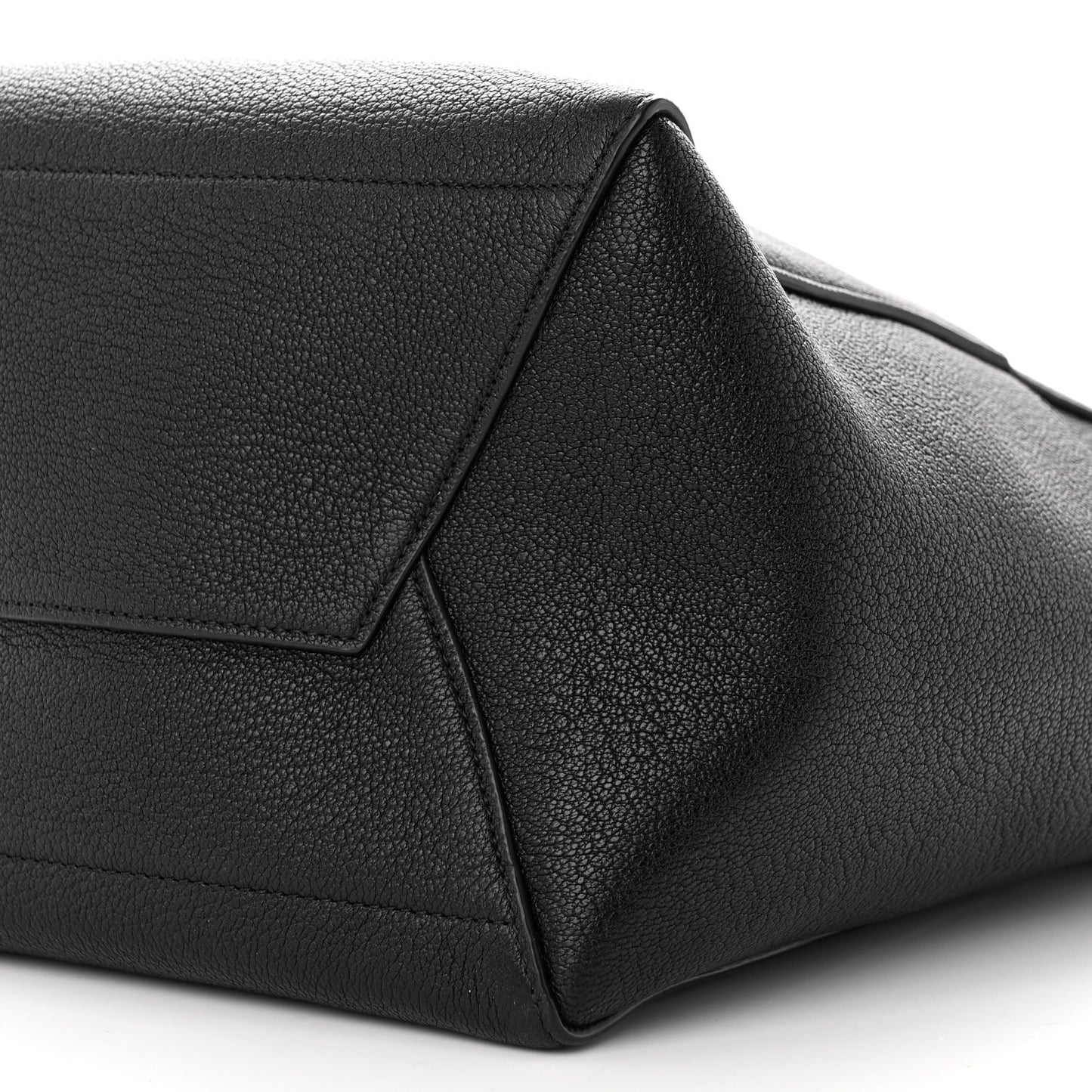 Soft Grained Calfskin Sangle Bucket Bag Black