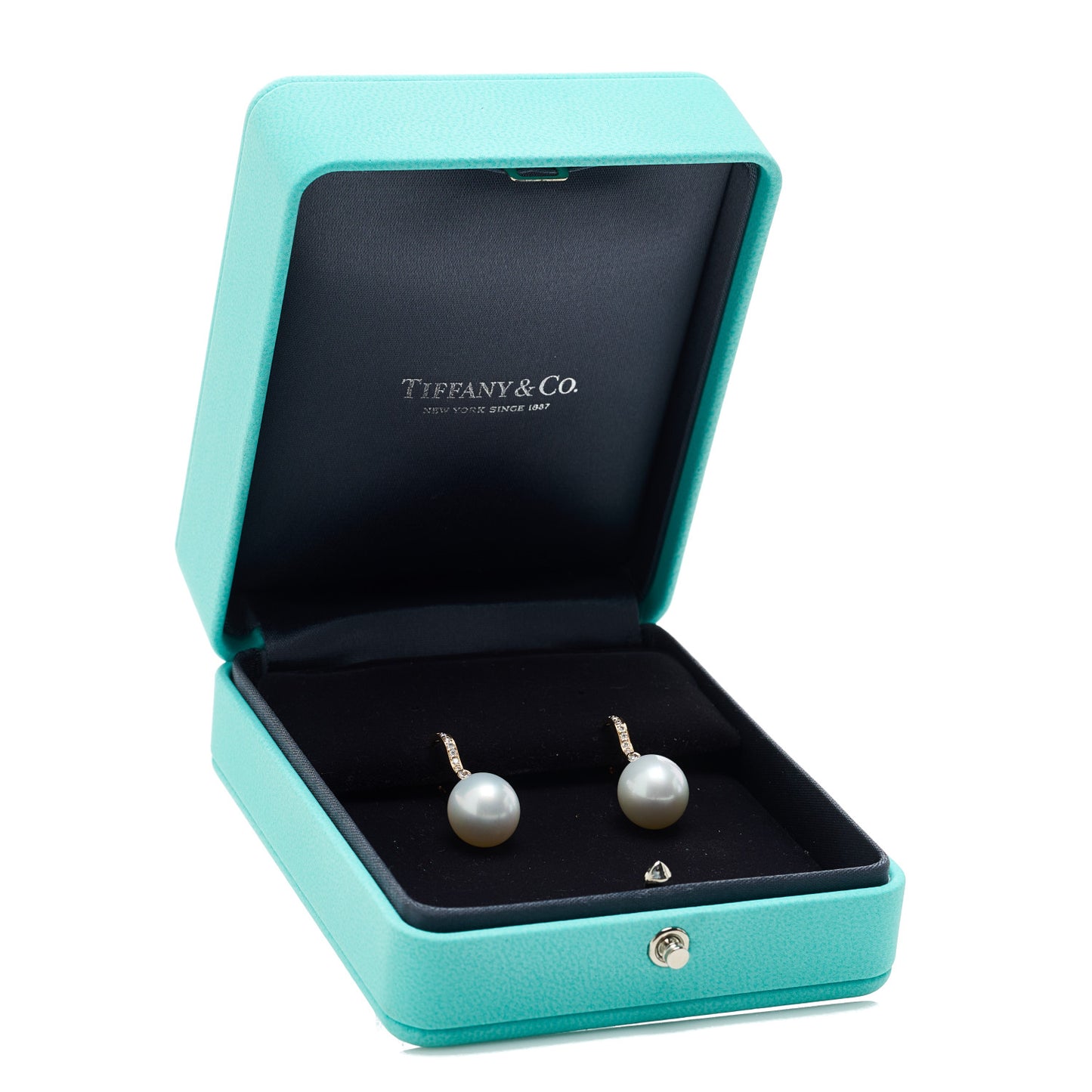 18K Rose Gold Diamond South Sea Pearl Noble Drop Earrings