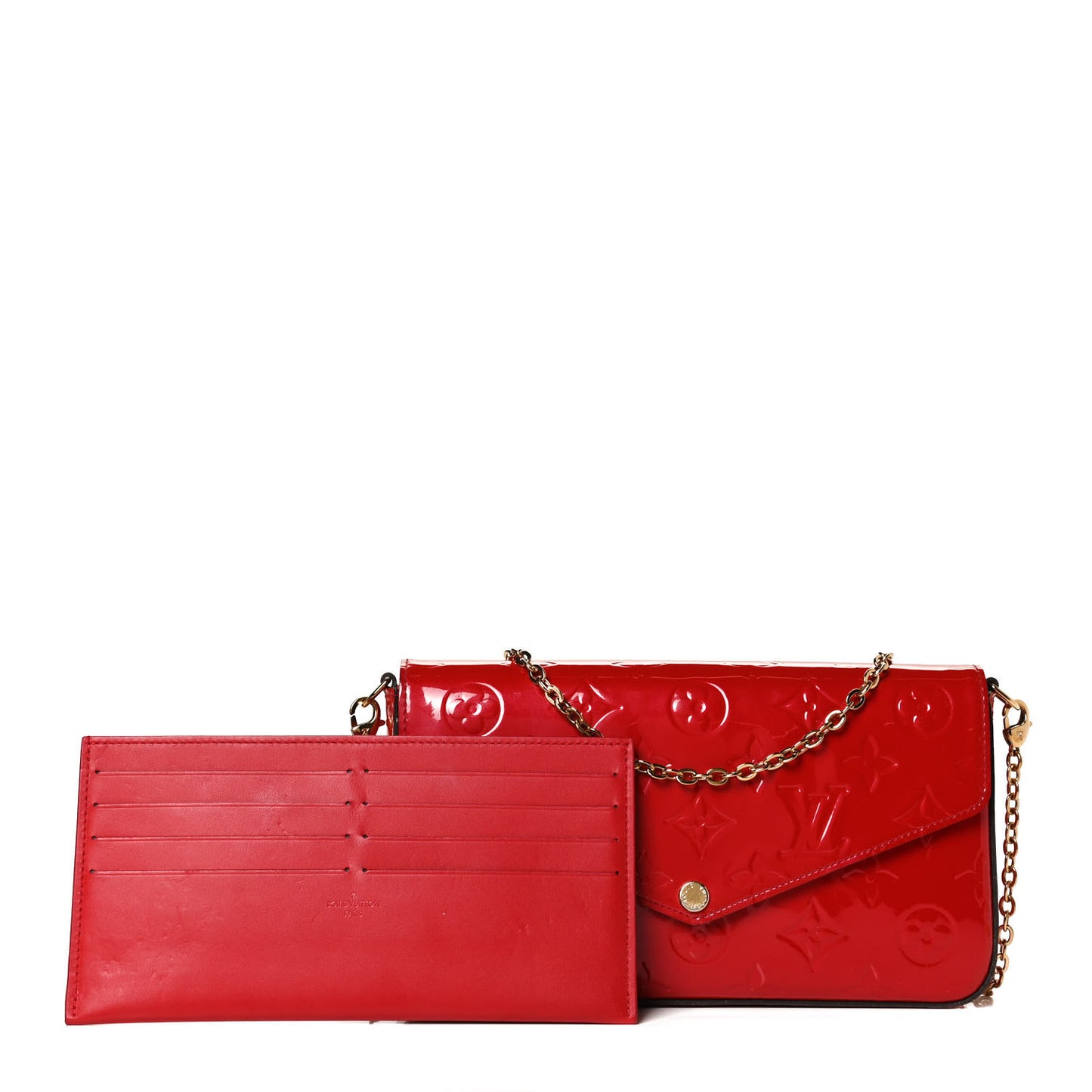 Vernis Felicie Pochette Chain Wallet Cherry