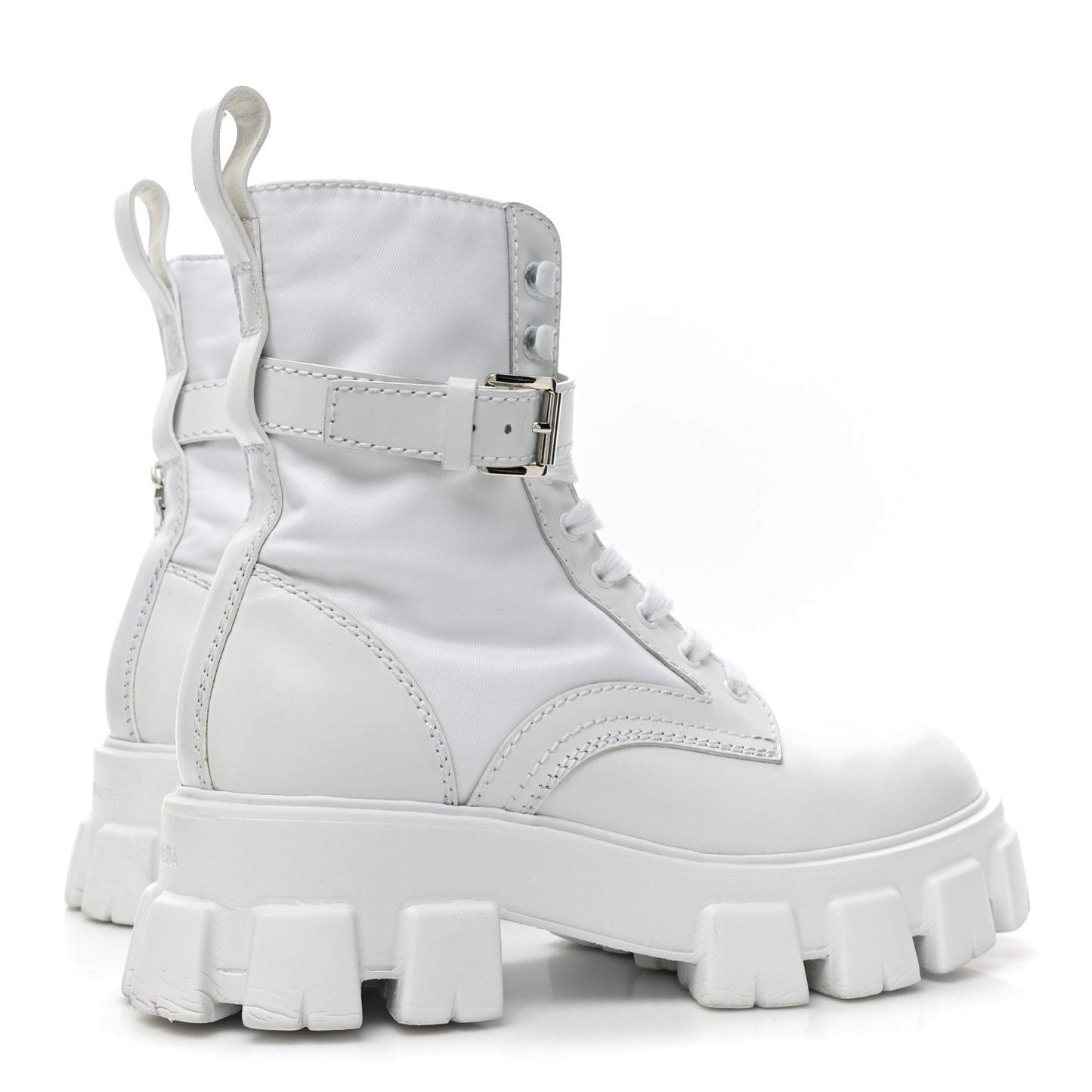 Spazzolato Rois Re-Nylon Metal Triangle Logo Mens Monolith Pouch Pocket 60mm Combat Boots 7.5 White