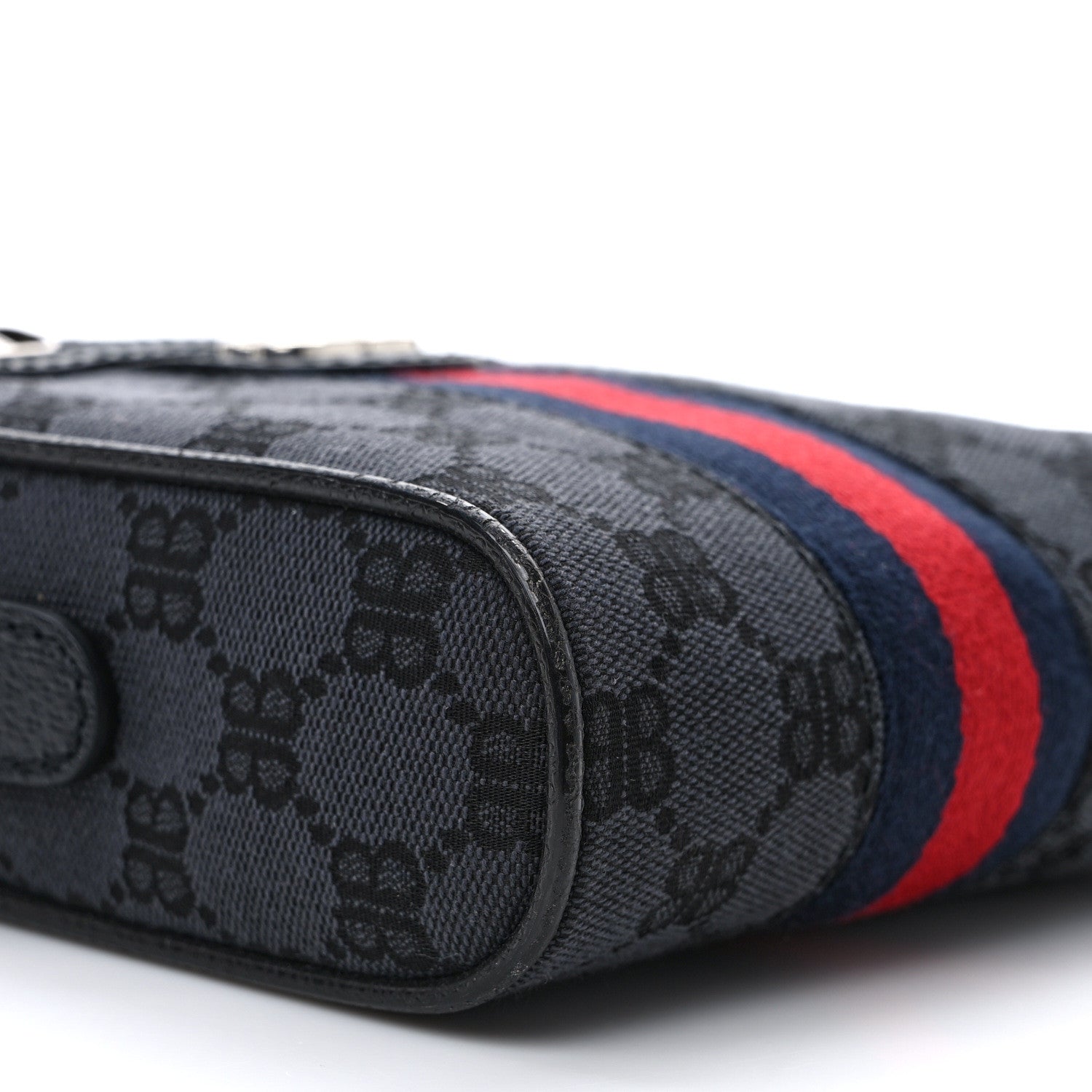 Gucci X Balenciaga BB Monogram Web Mini Ophidia Messenger Black 8 of 9