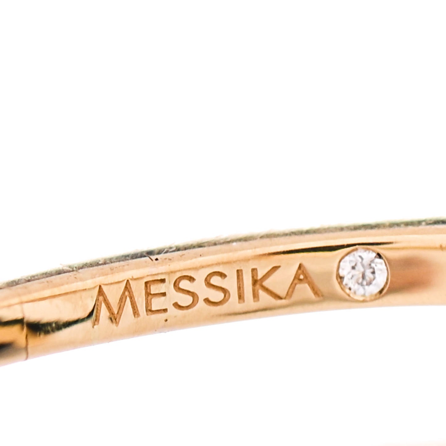18K Yellow Gold Diamond Snake Skinny Ring 53 6.25
