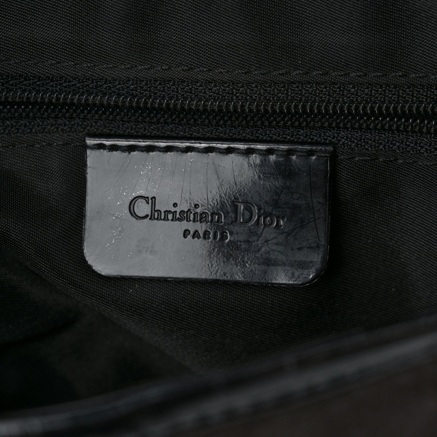 Canvas Patent Double Saddle Bag Brown Black