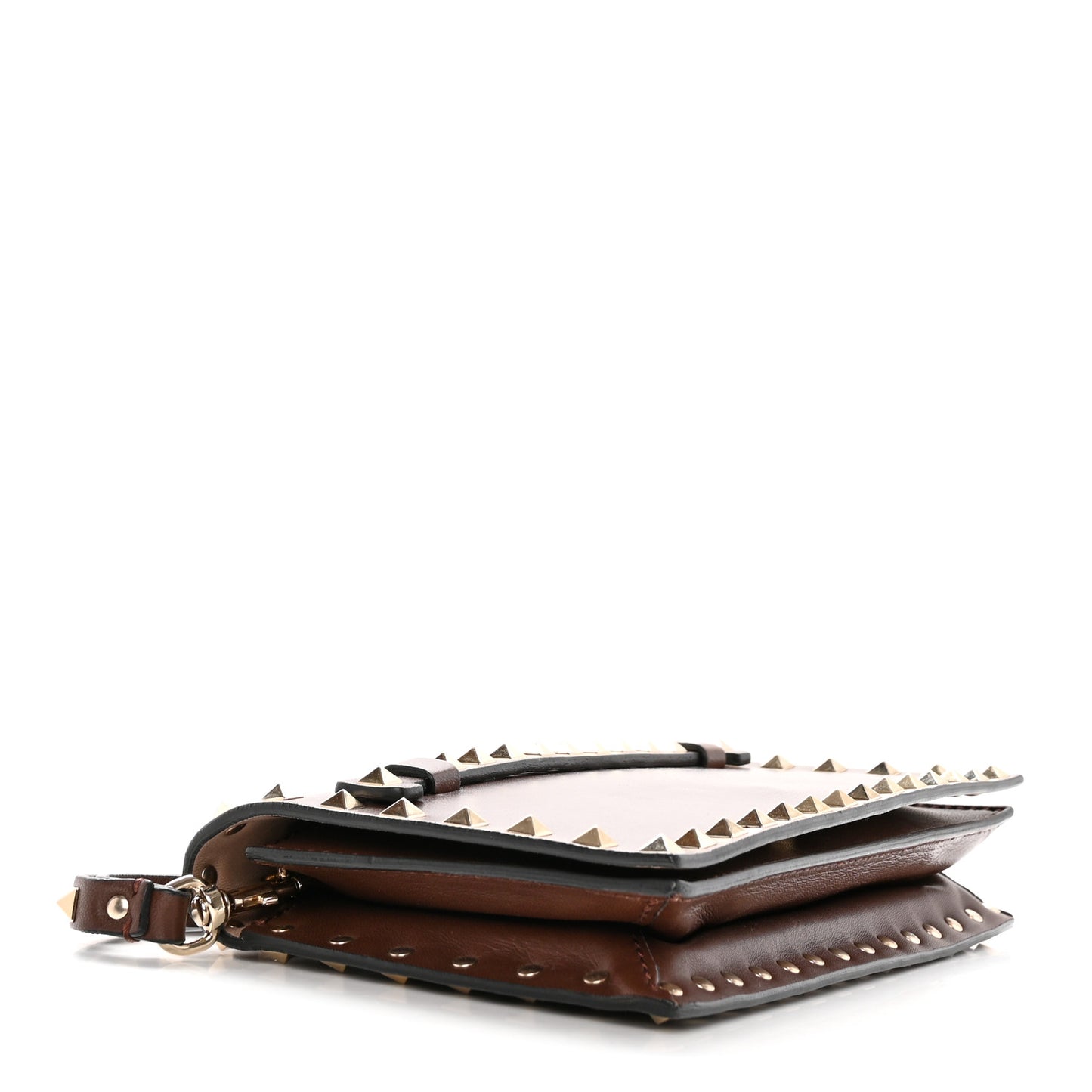 Nappa Rockstud Wristlet Clutch Taupe