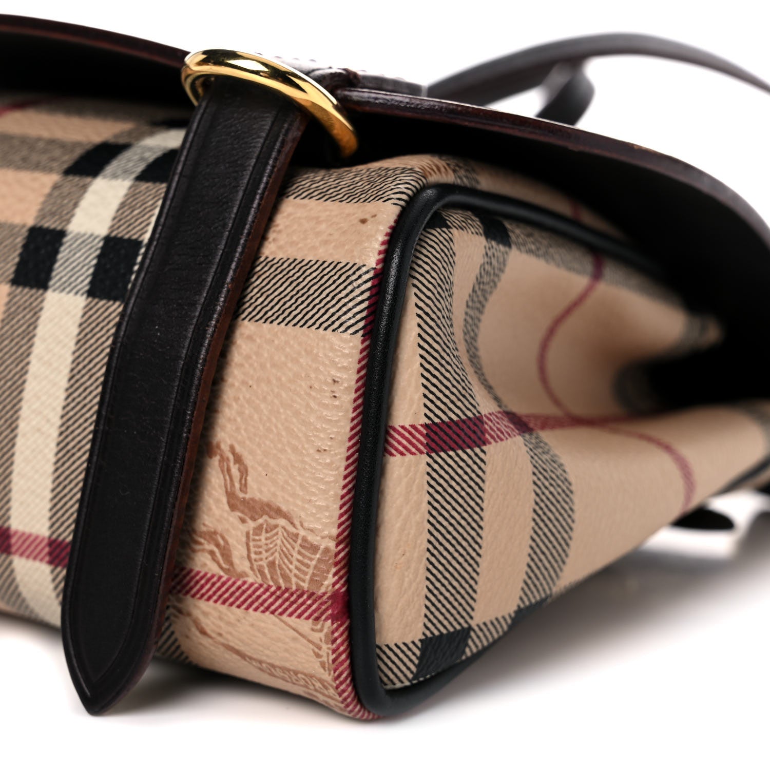 Burberry Haymarket Check Baby Bridle Saddle Bag Dark Clove Brown 7 of 20
