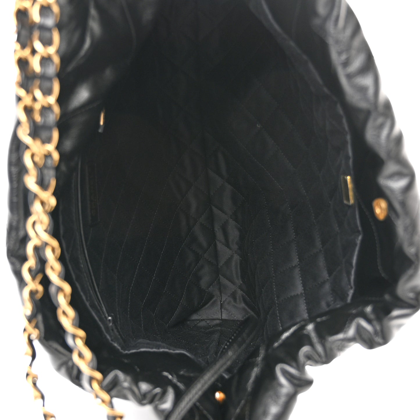 Shiny Calfskin Quilted Chanel 22 Black