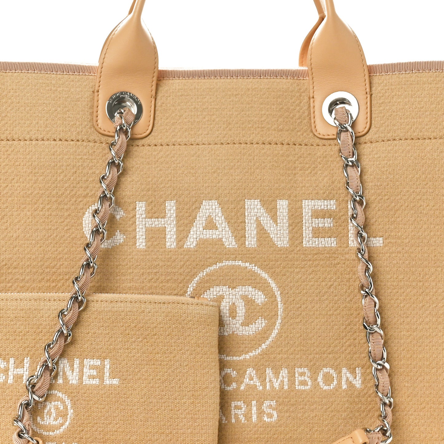 Mixed Fibers Medium Deauville Tote Beige