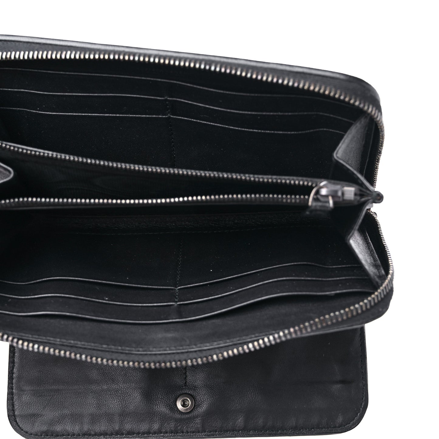 Nappa Intrecciato Zip Around Wallet Black