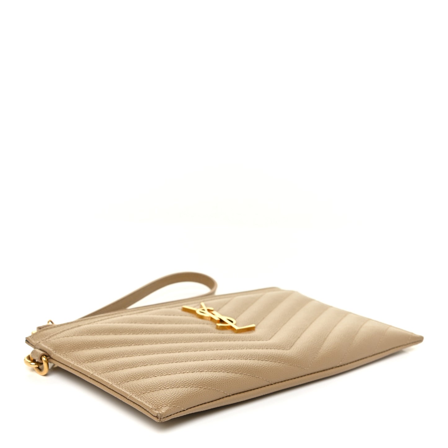 Grain De Poudre Chevron Monogram Large Bill Pouch Cork