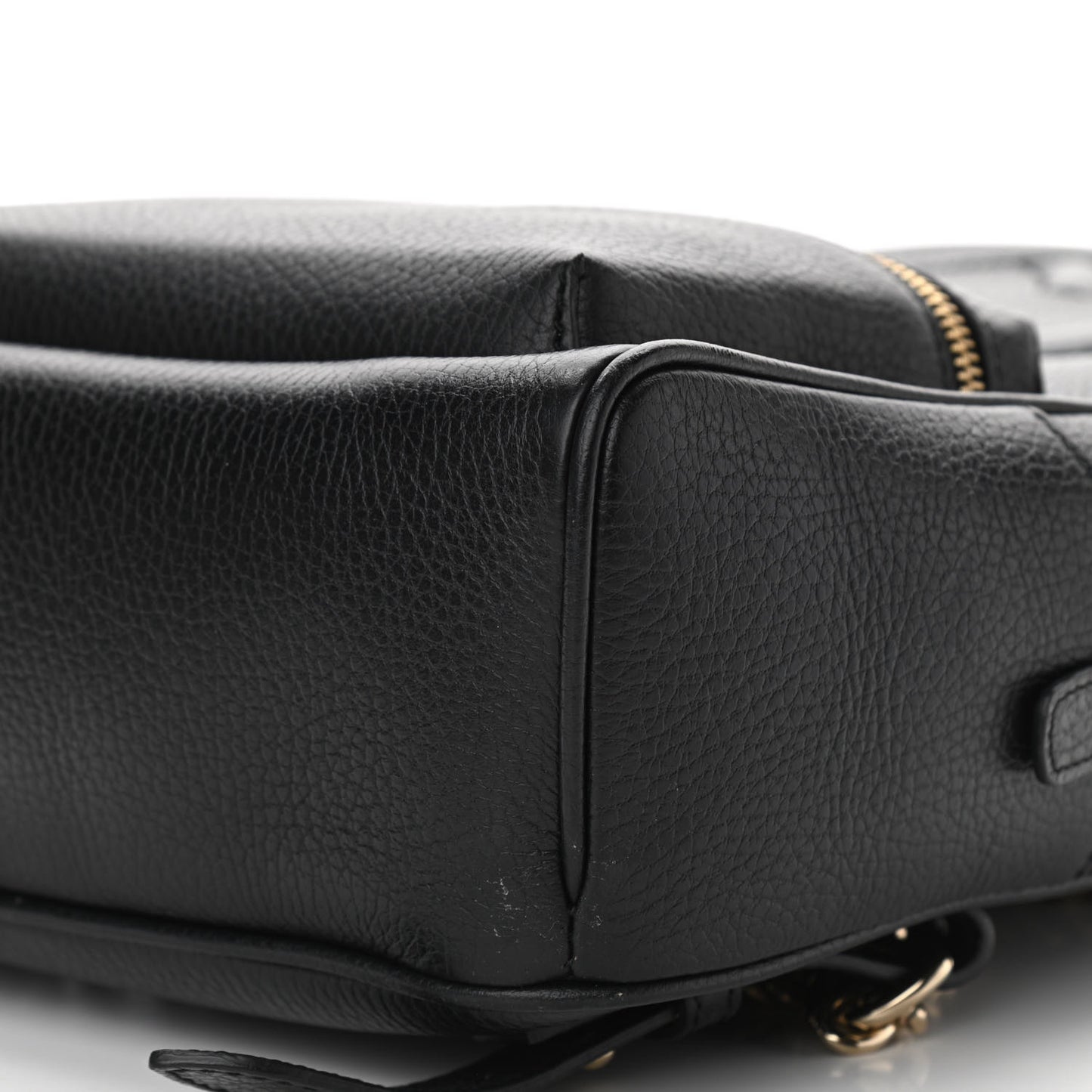 Pebbled Calfskin Soho Chain Backpack Black