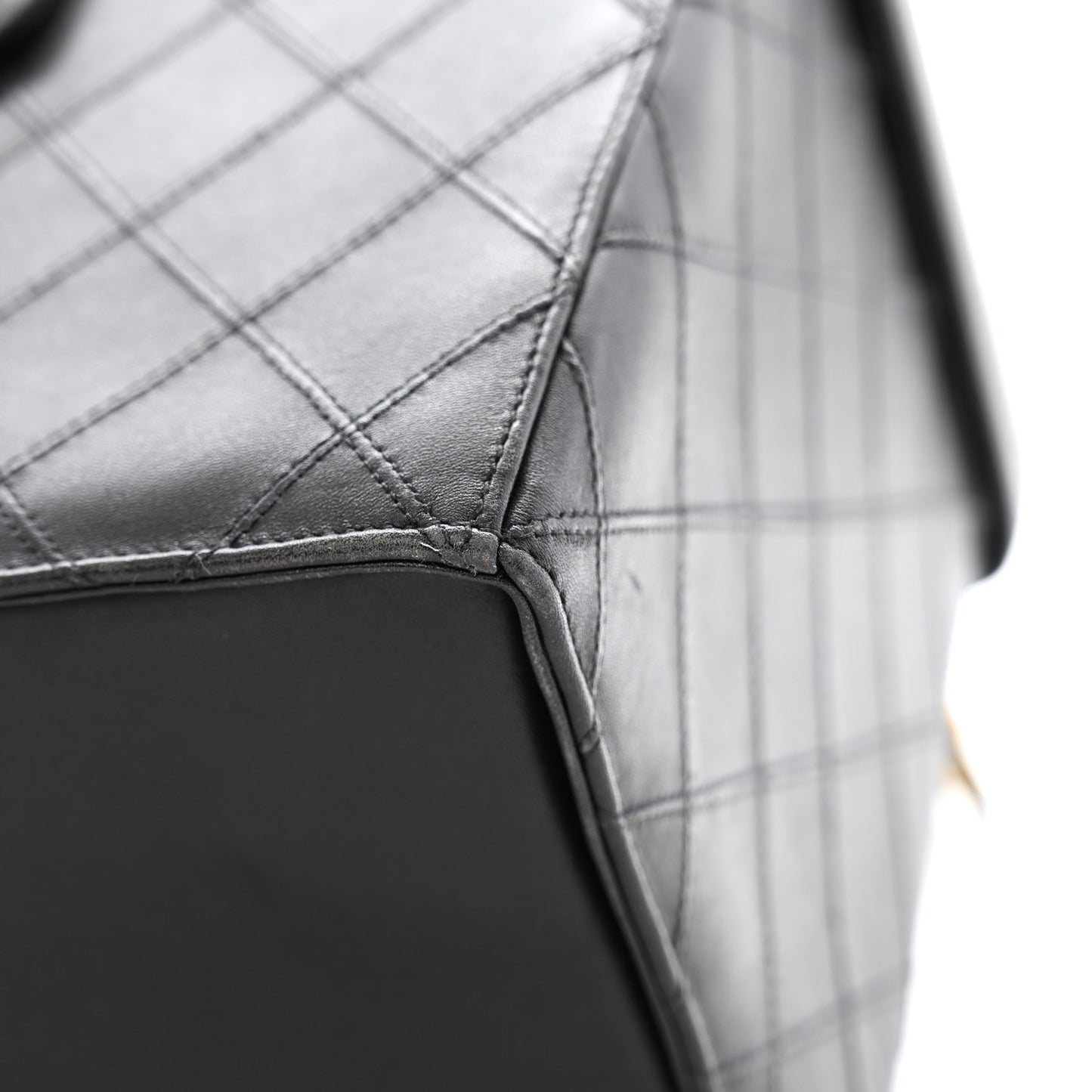 Calfskin Stitch Vanity Case Black