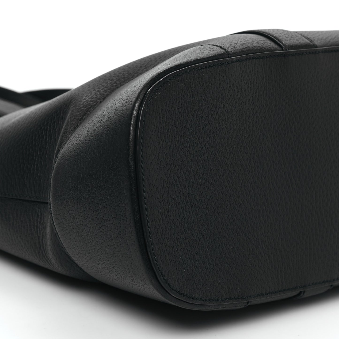 Textured Dollar Calfskin Web Tote Black