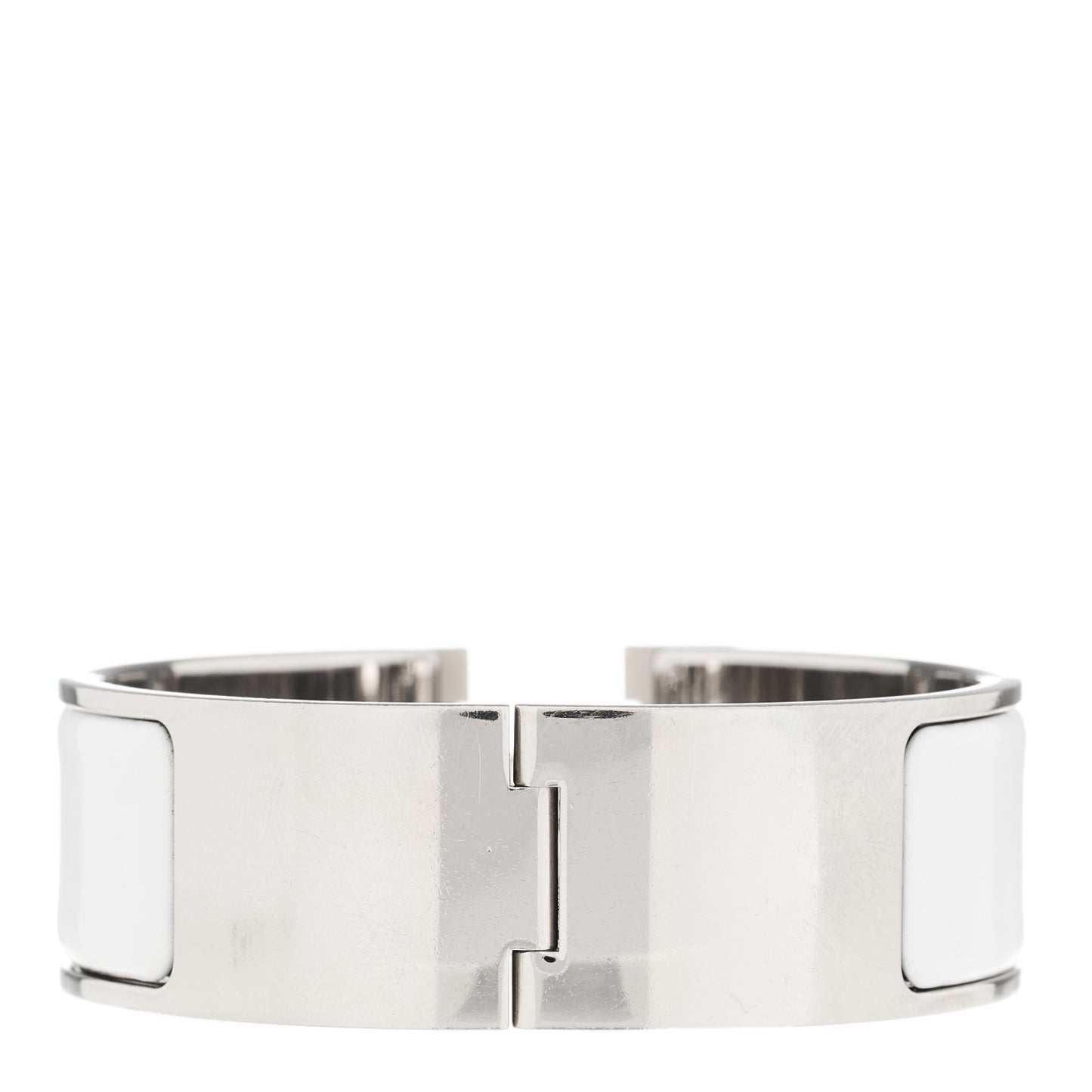 Enamel Wide Clic Clac H Bracelet GM White
