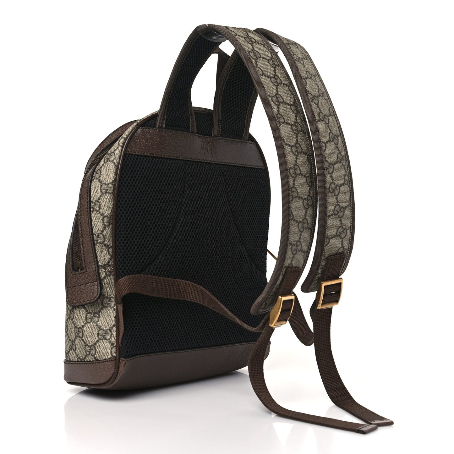GG Supreme Monogram Calfskin Web Small Ophidia Day Backpack Beige Ebony New Acero