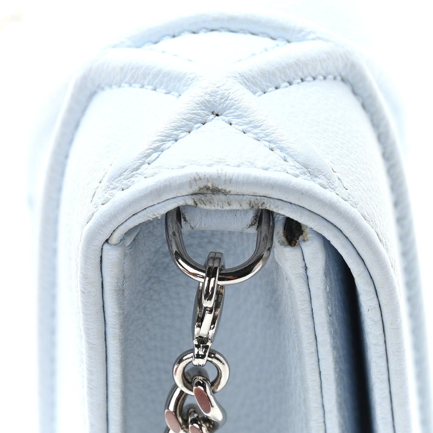 Calfskin Large Diorama Croisiere Chain Wallet Light Blue