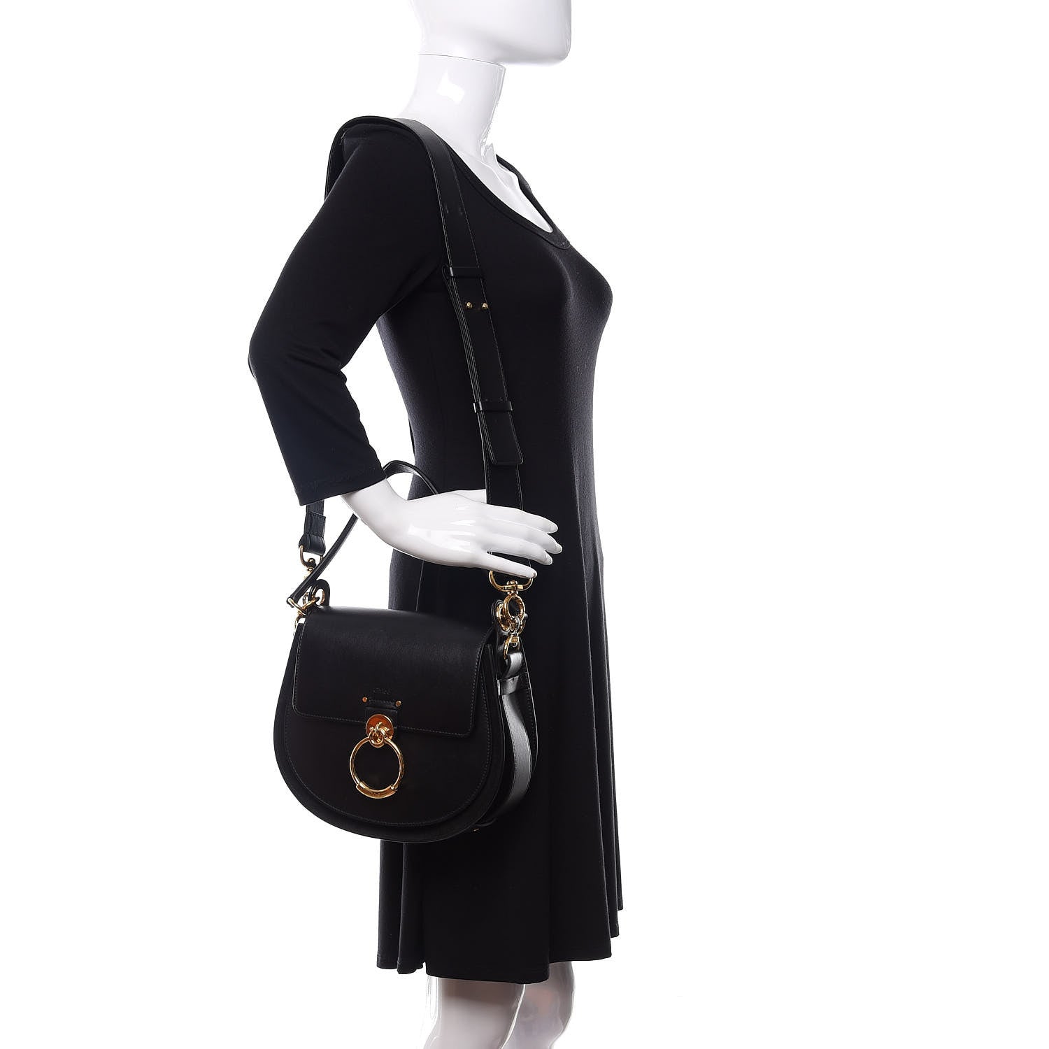 Chloe Grained Calfskin Large Tess Bag Black 3 of 18