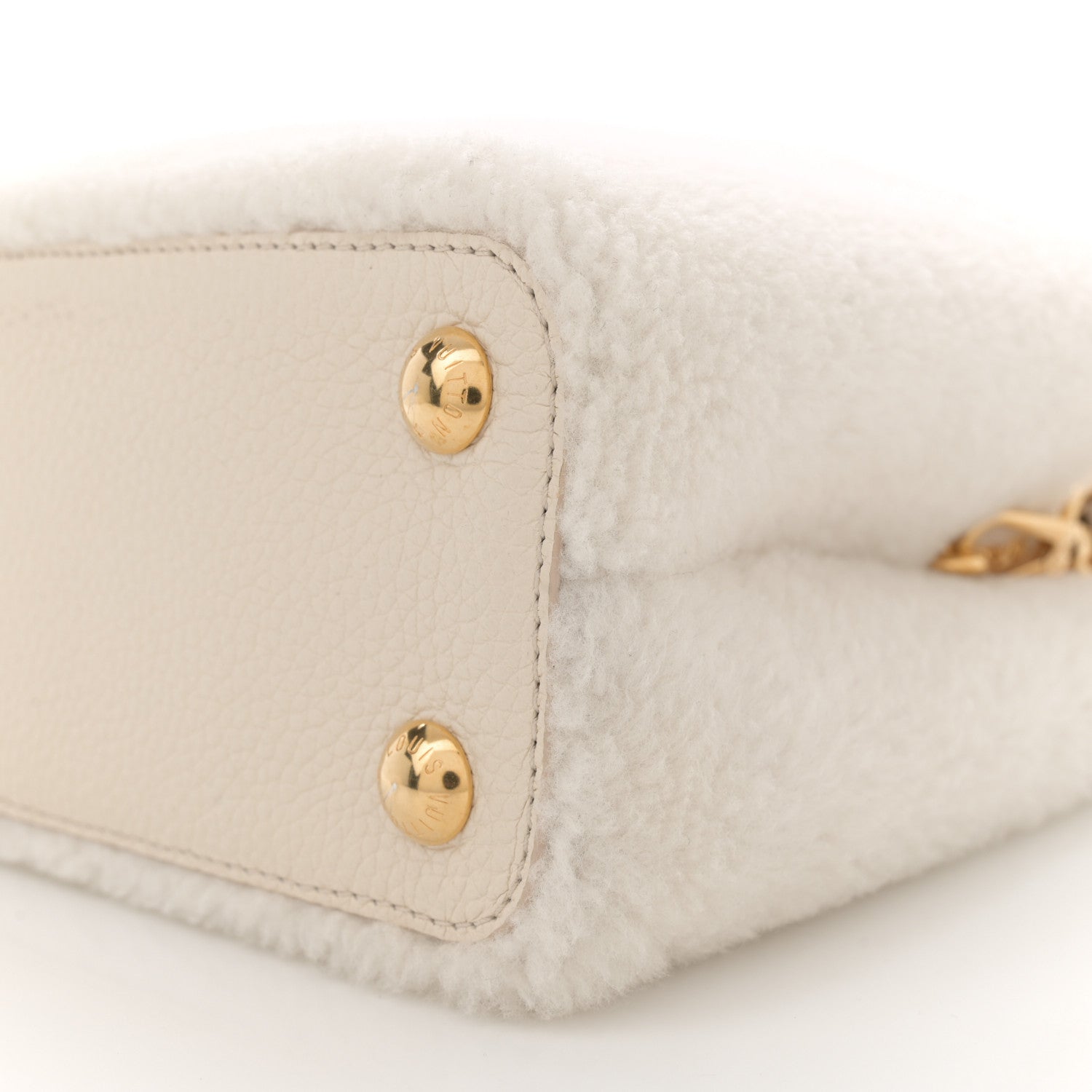 Louis Vuitton Shearling Calfskin Capucines BB White 9 of 10