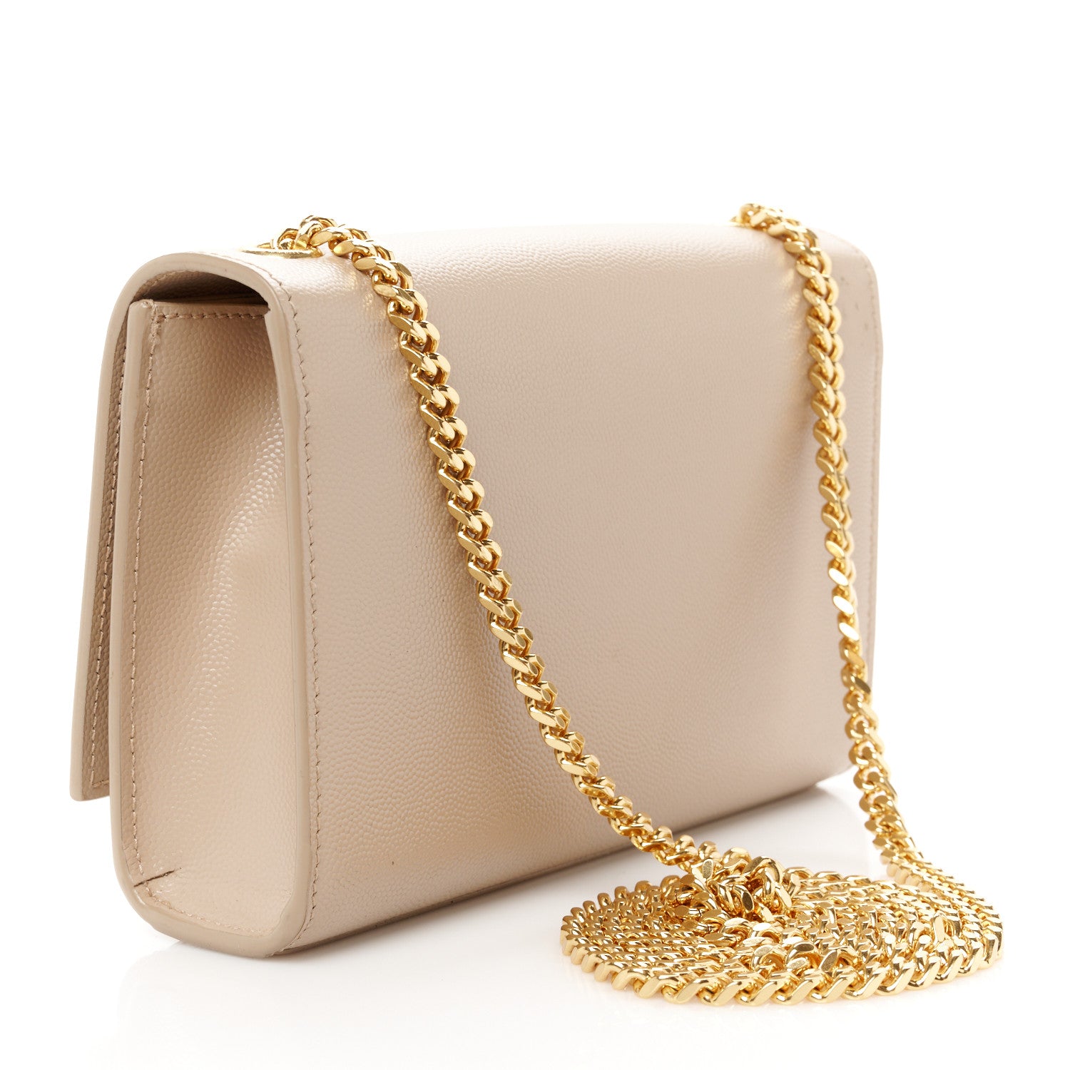 Saint Laurent Grain De Poudre Small Monogram Kate Satchel Dark Beige 3 of 12