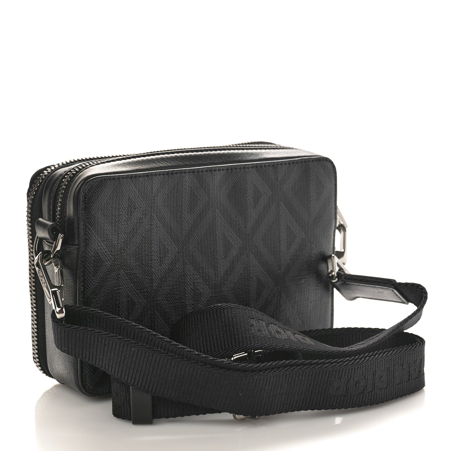 Coated Canvas CD Diamond Messenger Pouch Black