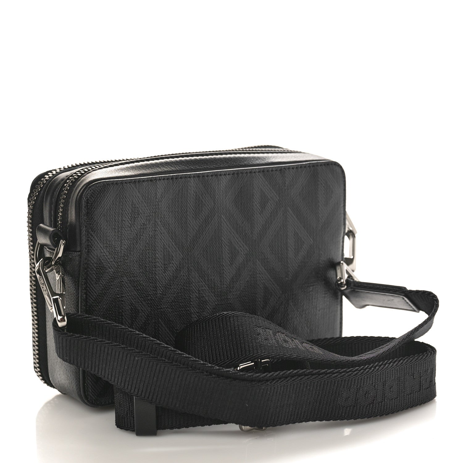Christian Dior Coated Canvas CD Diamond Messenger Pouch Black 3 of 8
