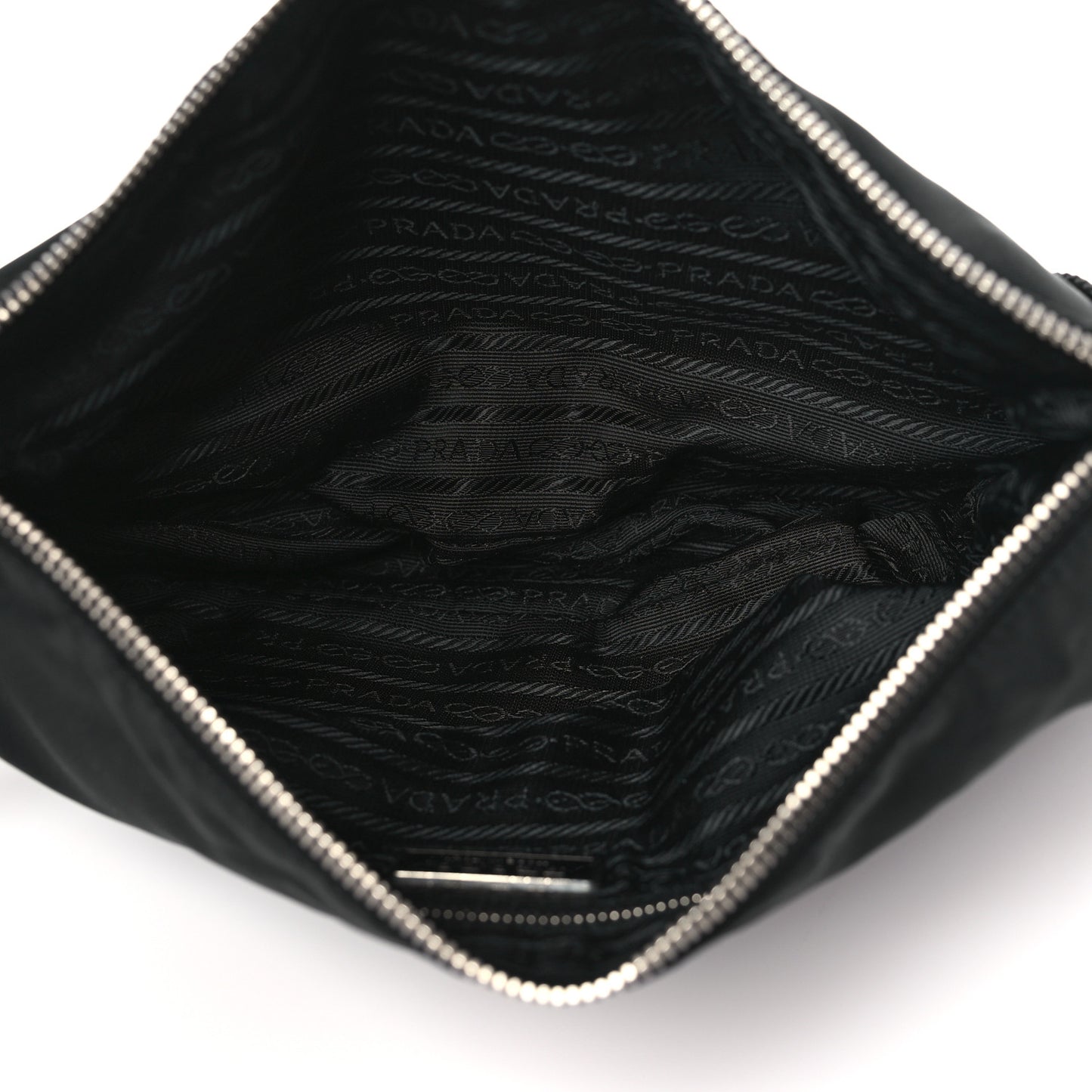 Tessuto Light Nylon Soft Calf Shoulder Bag Black