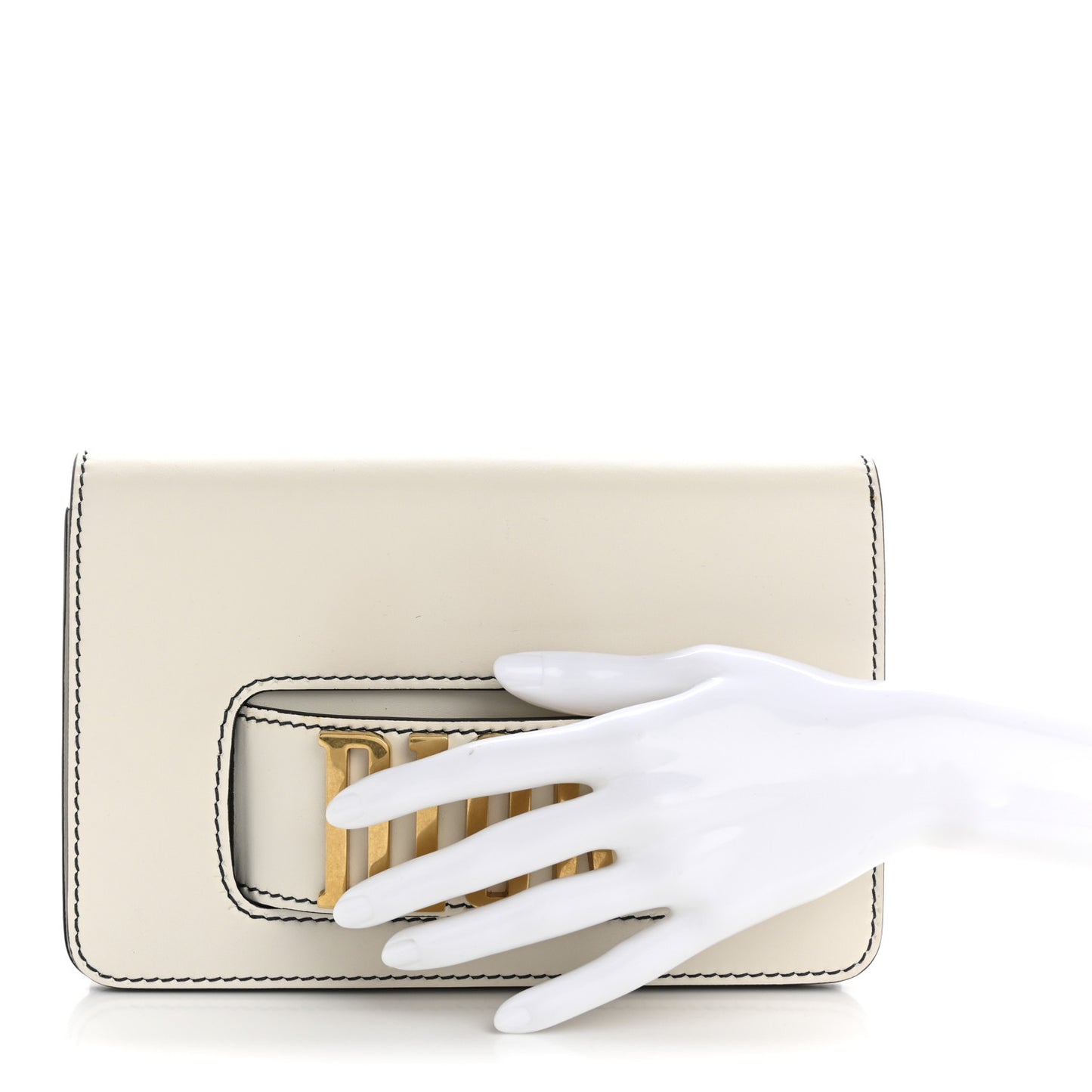 Smooth Calfskin Dio(r)evolution Flap Clutch White