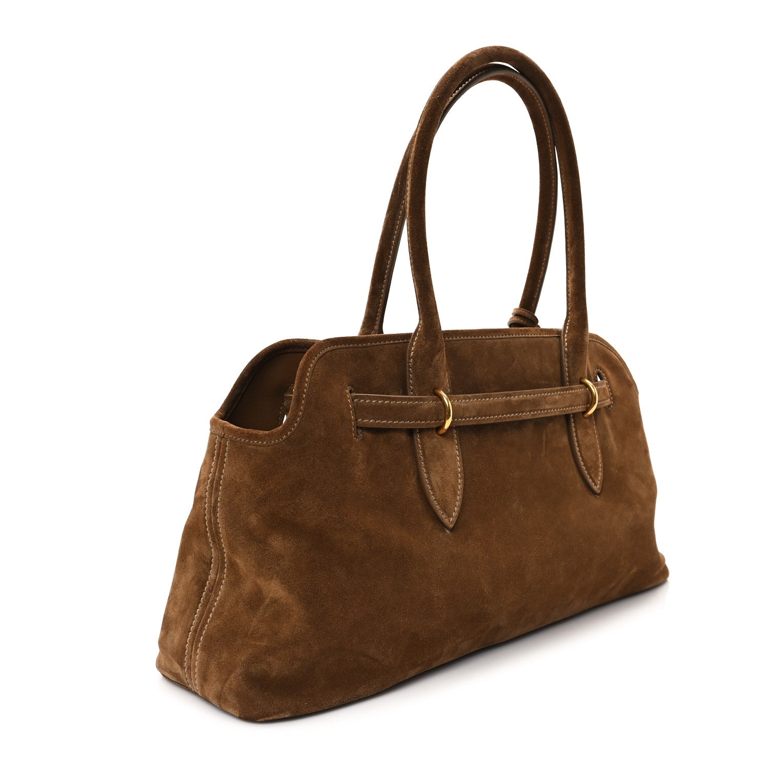 Miu Miu Camoscio Large Aventure Bag Olive Green 3 of 9